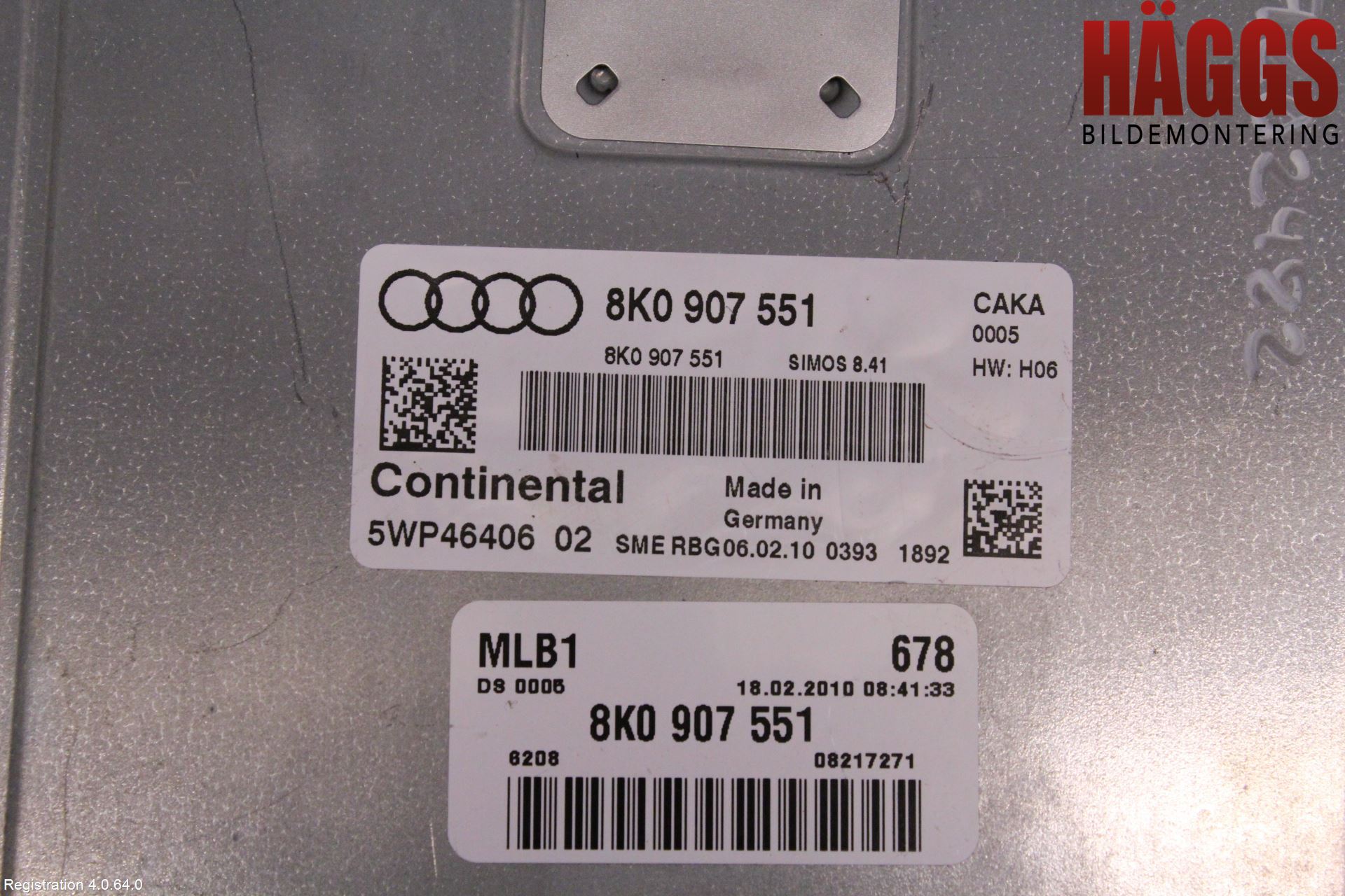Audi A4/S4 08-11 Styrenhet Insprut Bensin