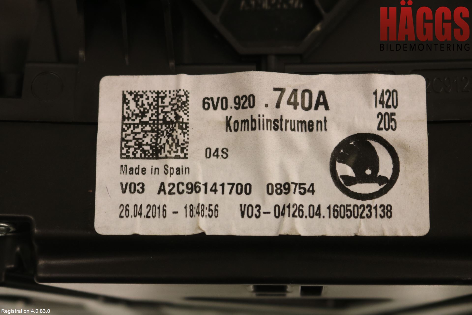 Skoda FABIA 15-21 Instrument Komb