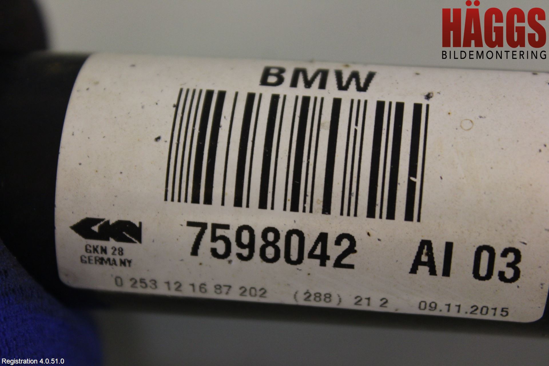 BMW X3 F25 10-17 Drivaxel Bak Höger