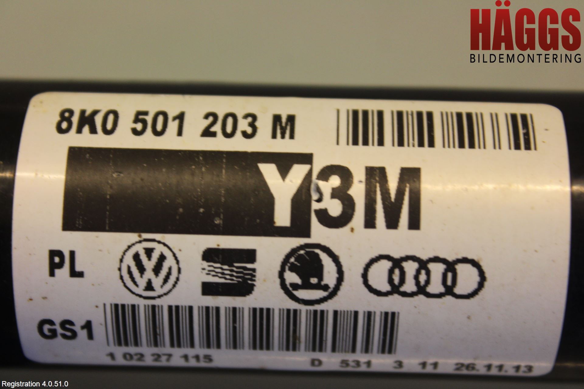 Audi A4 12-15 Drivaxel Bak Vänster