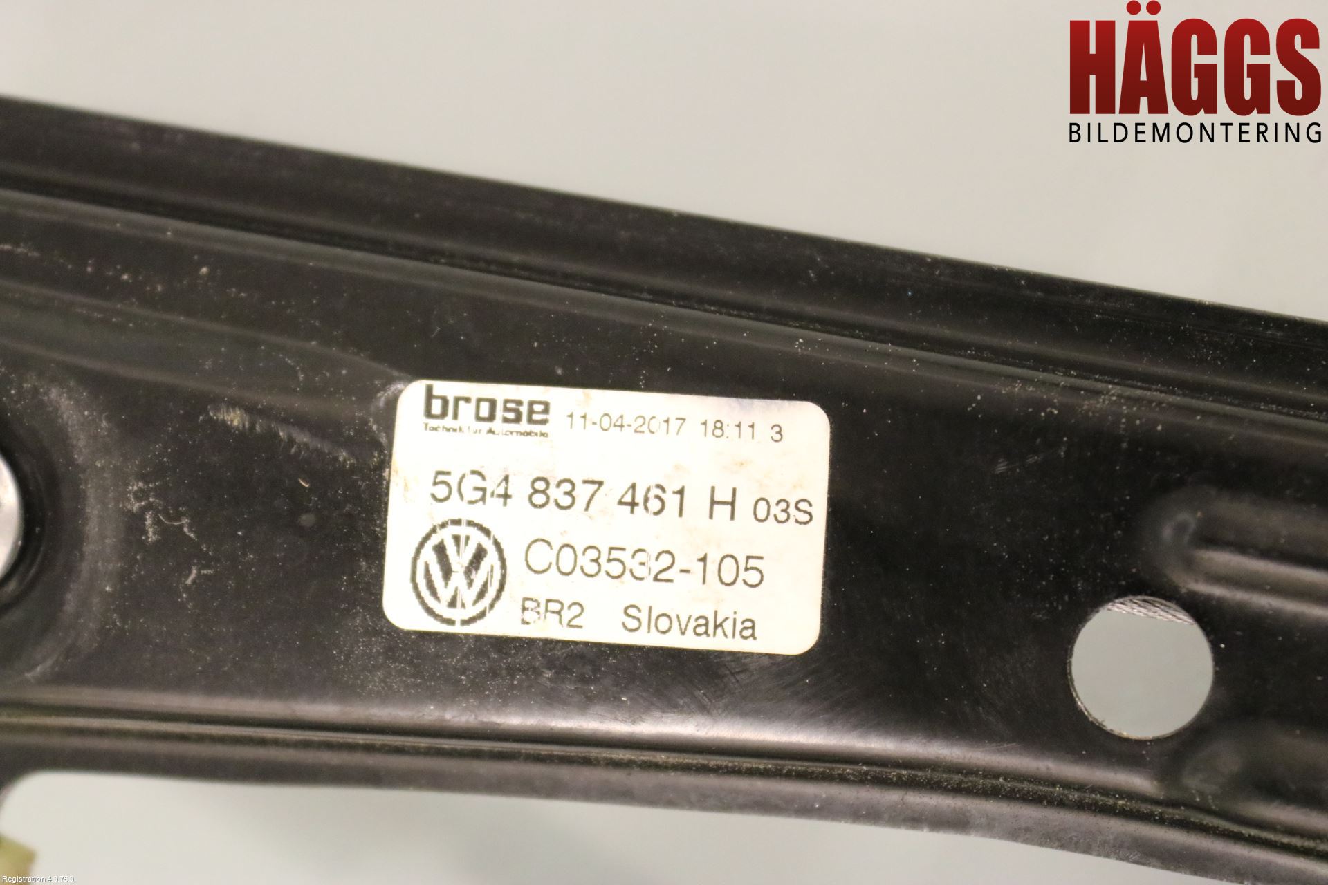 Volkswagen VW GOLF / E-GOLF VII 13-20 Fönsterhissmekanism
