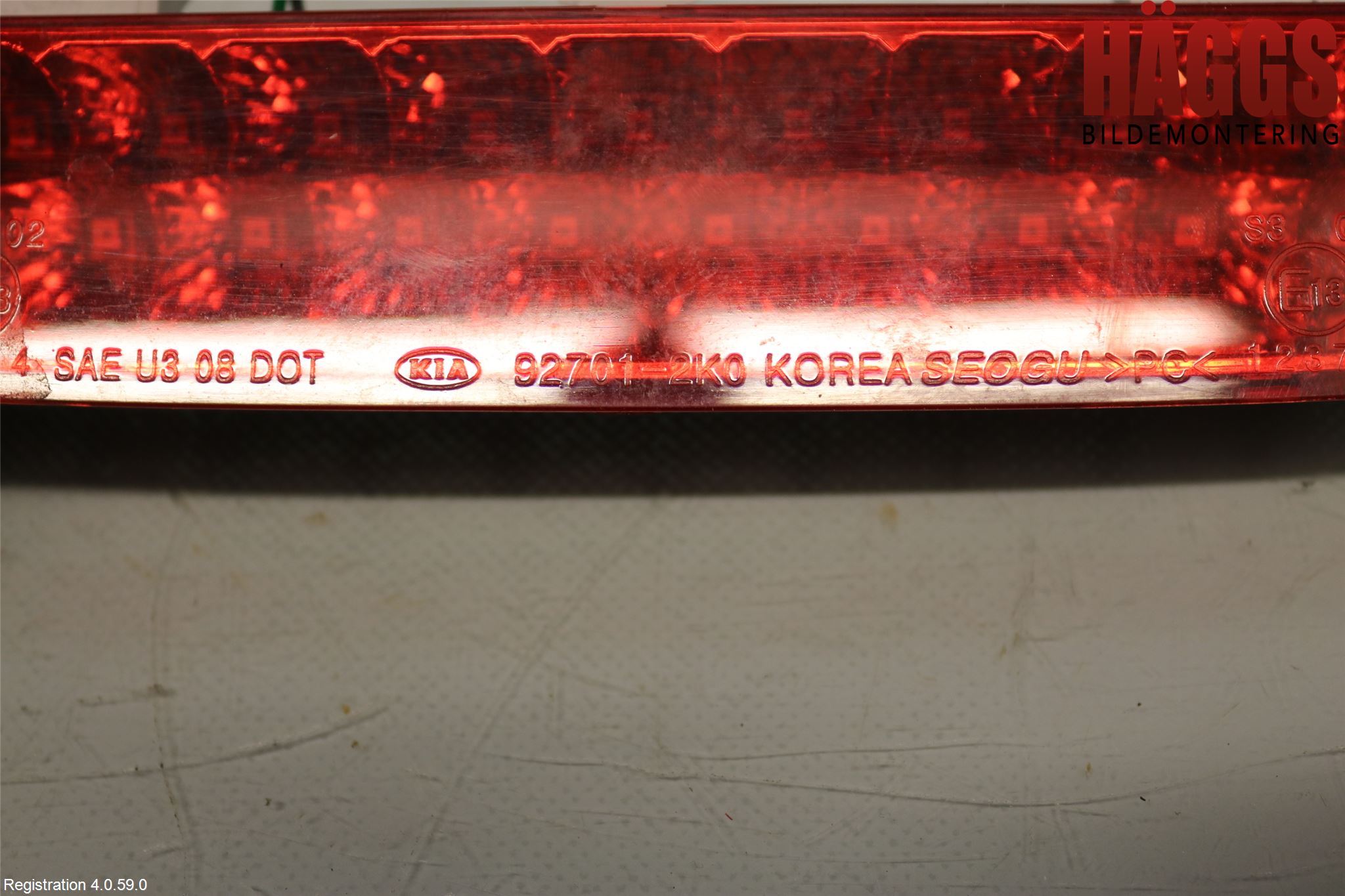 Kia SOUL 09- Bromsljus Bakruta