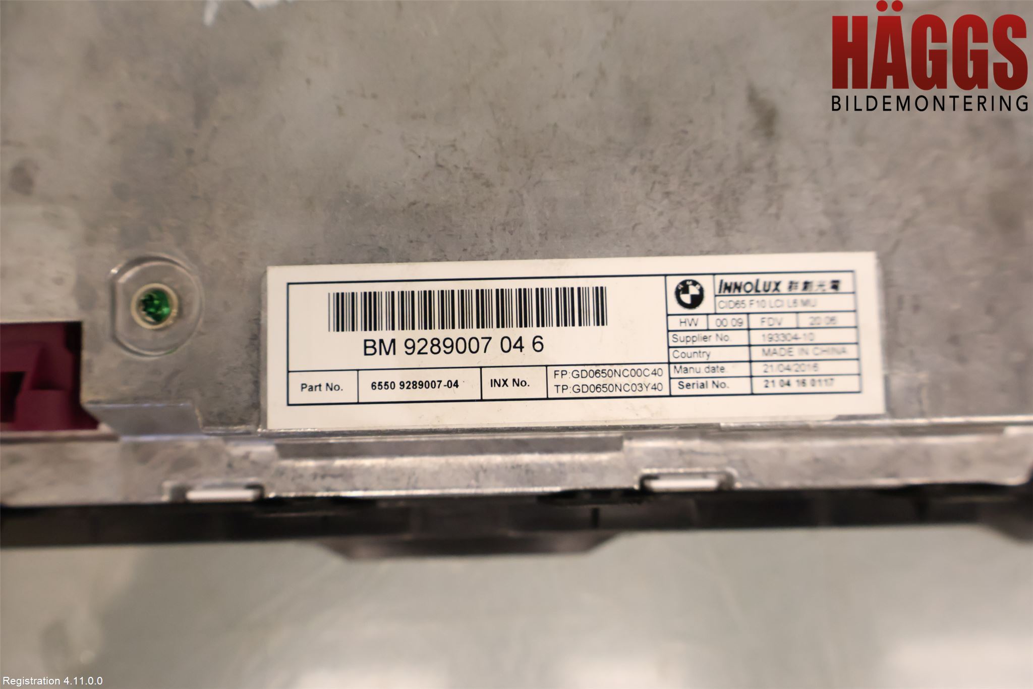 BMW 5 F10/F11/F18 09-17 Bildskärm