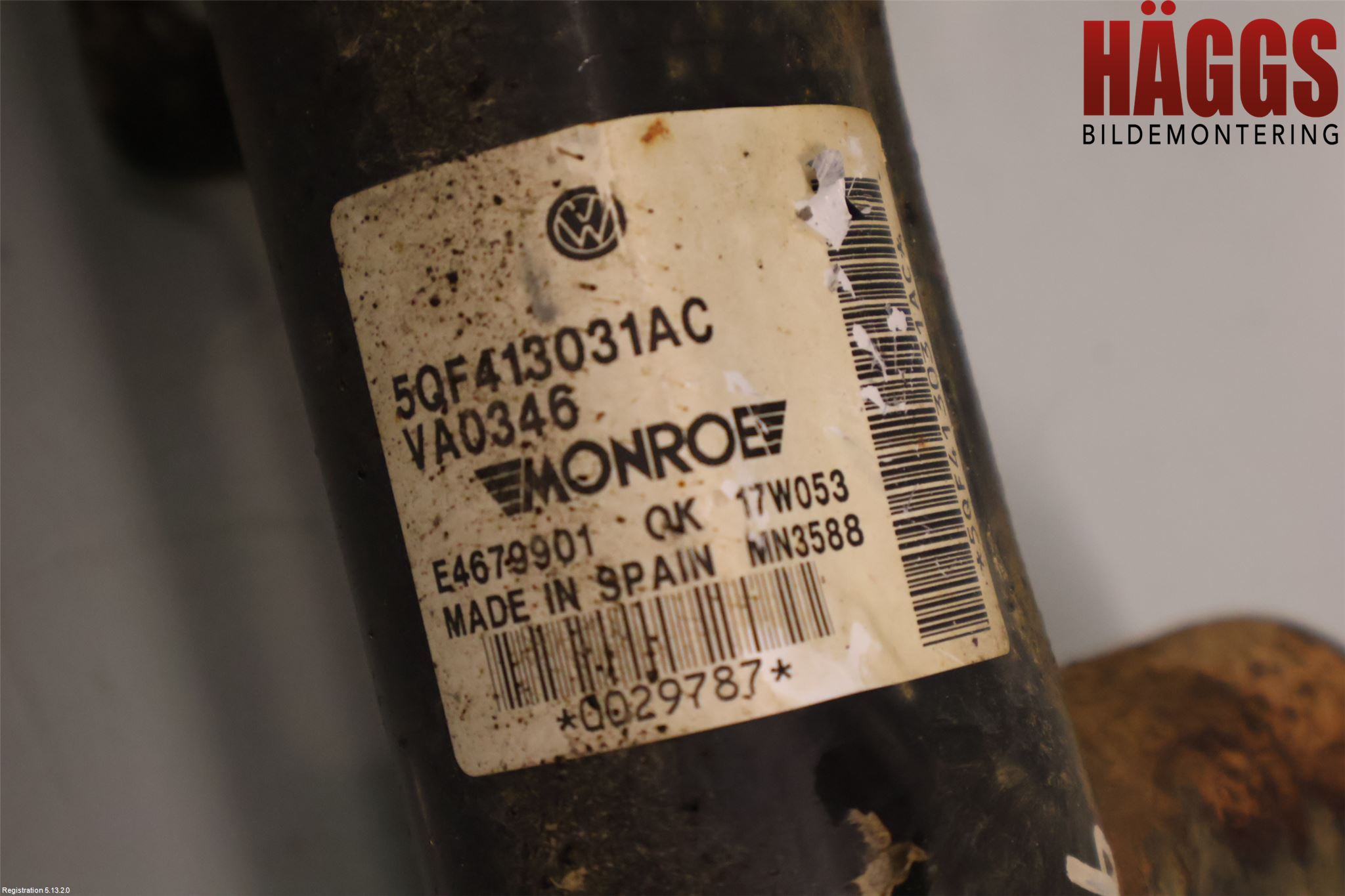 Volkswagen VW TIGUAN 16-24 Fjäderben Fram Vänster