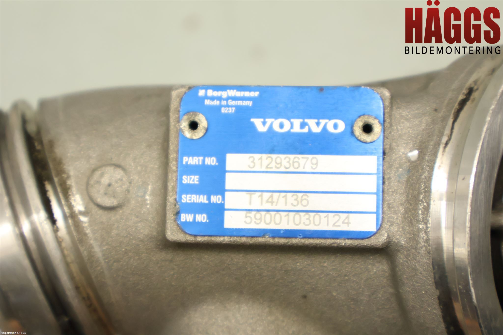 Volvo V60 14-18 Laddluft-Intercoolerrör