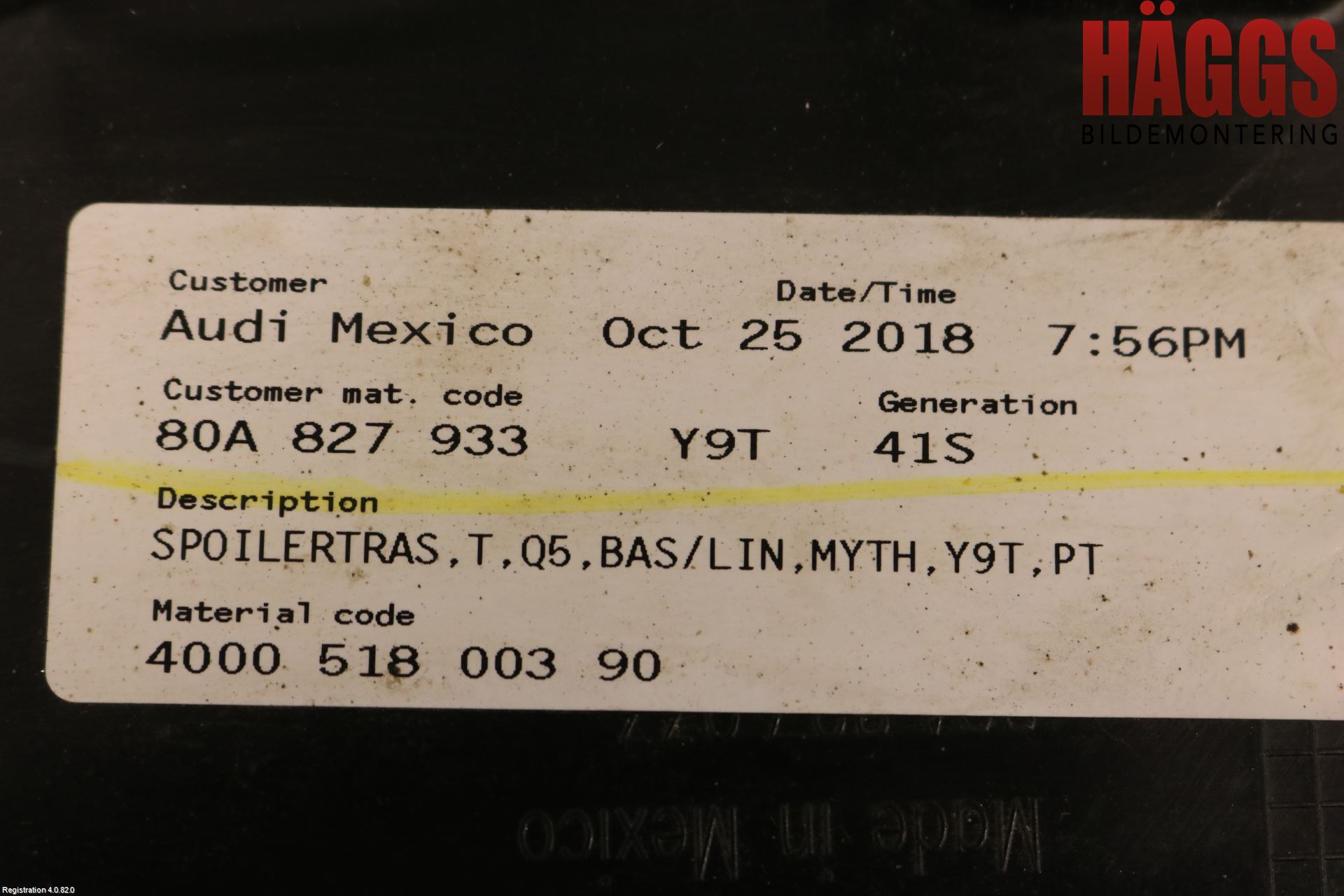 Audi Q5/SQ5 17- Spoiler Baklucka