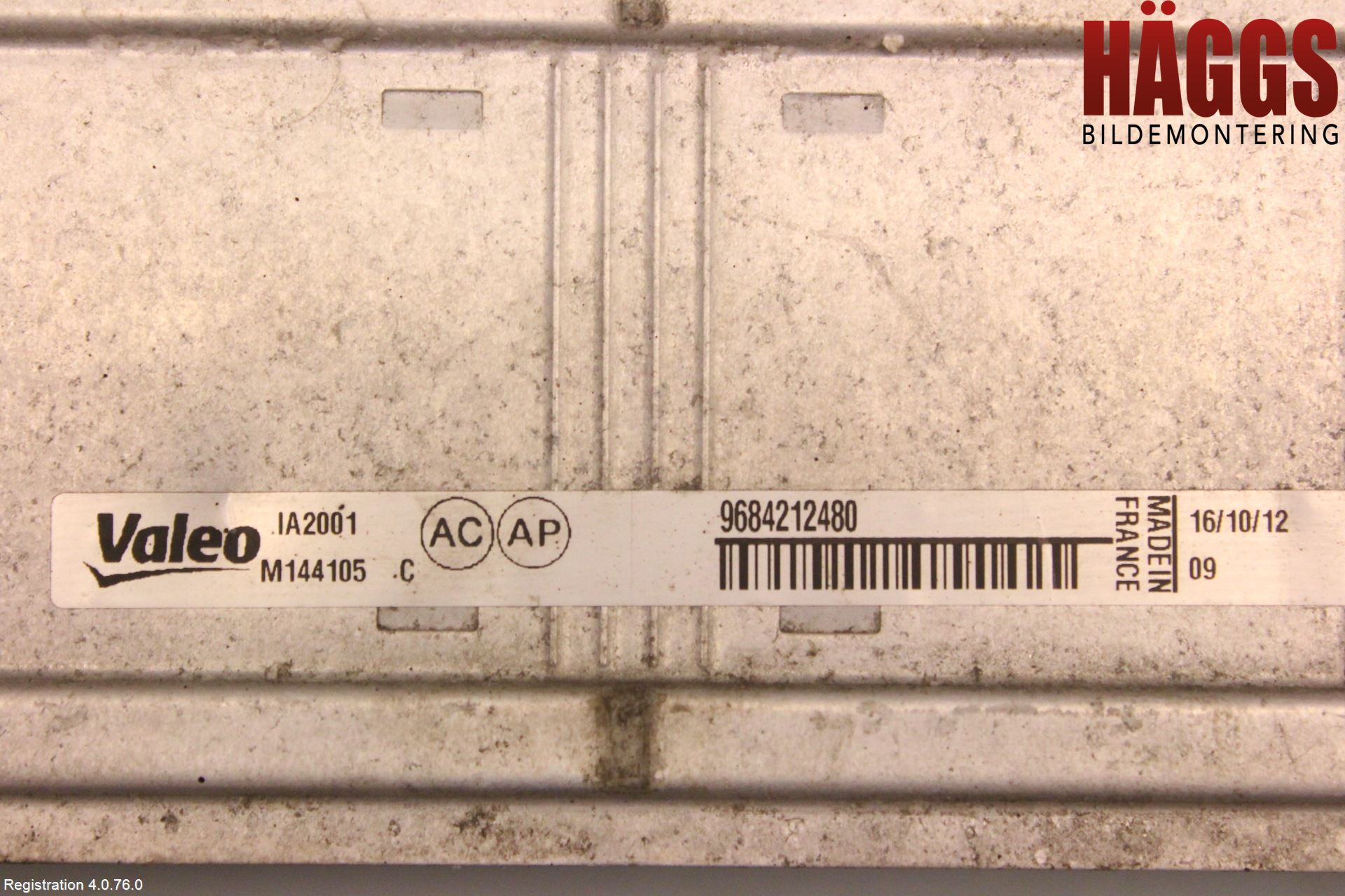 Citroen BERLINGO 08-18 Laddluft-Intercooler Kyl