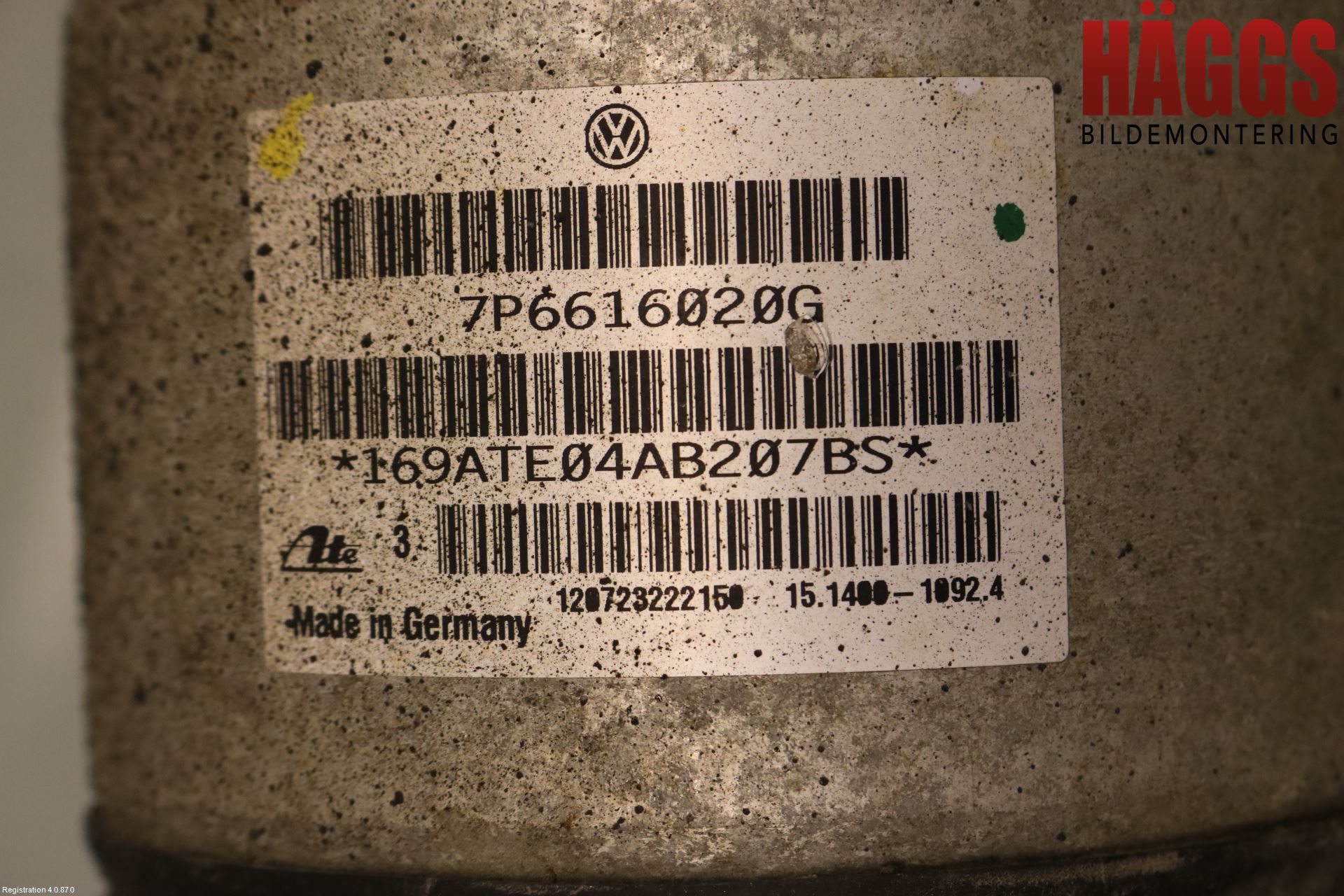 Volkswagen VW TOUAREG 7P 11-18 Nivå-Luftfjädring Bälg
