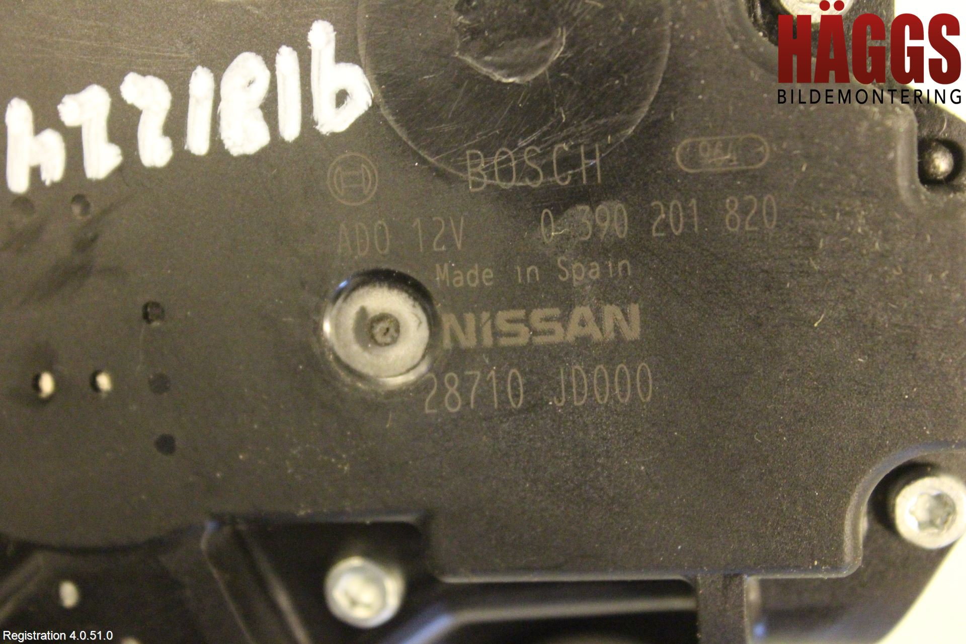 Nissan QASHQAI+2  10-14 Torkarmotor Baklucka