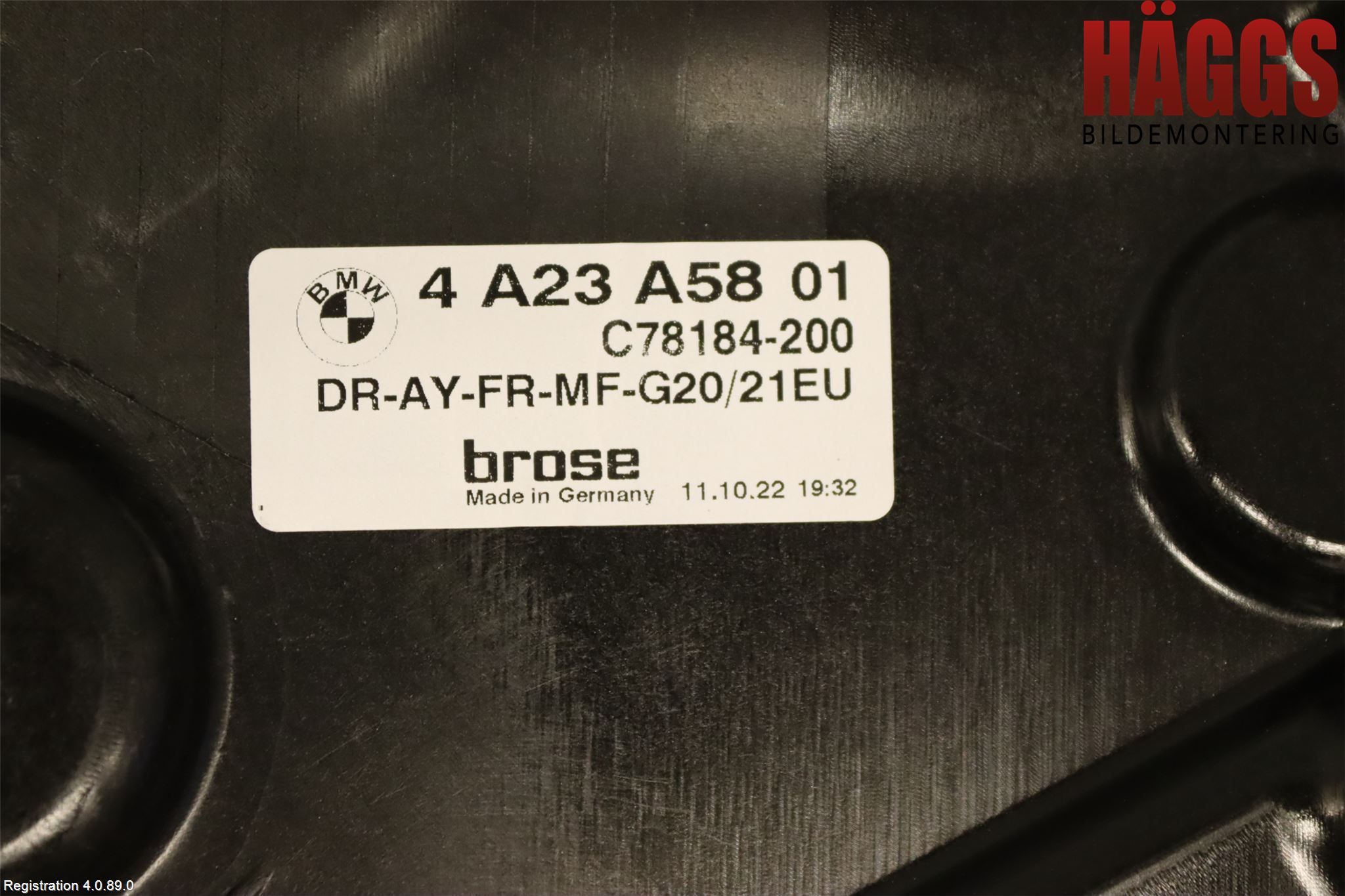 BMW 3 G20/G21/G80/G81 19- Fönsterhissmekanism