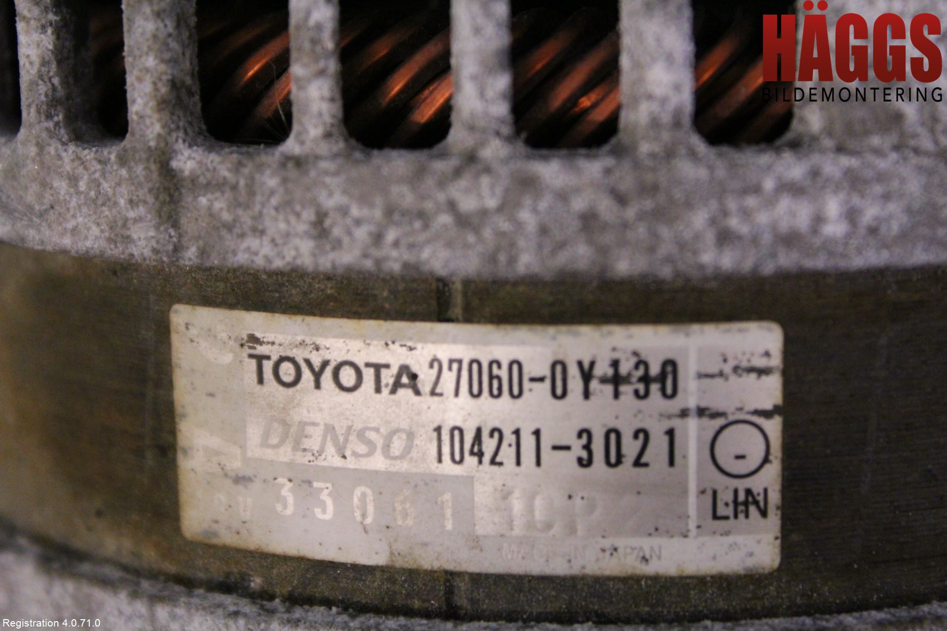 Toyota YARIS XP130 12-14 Generator