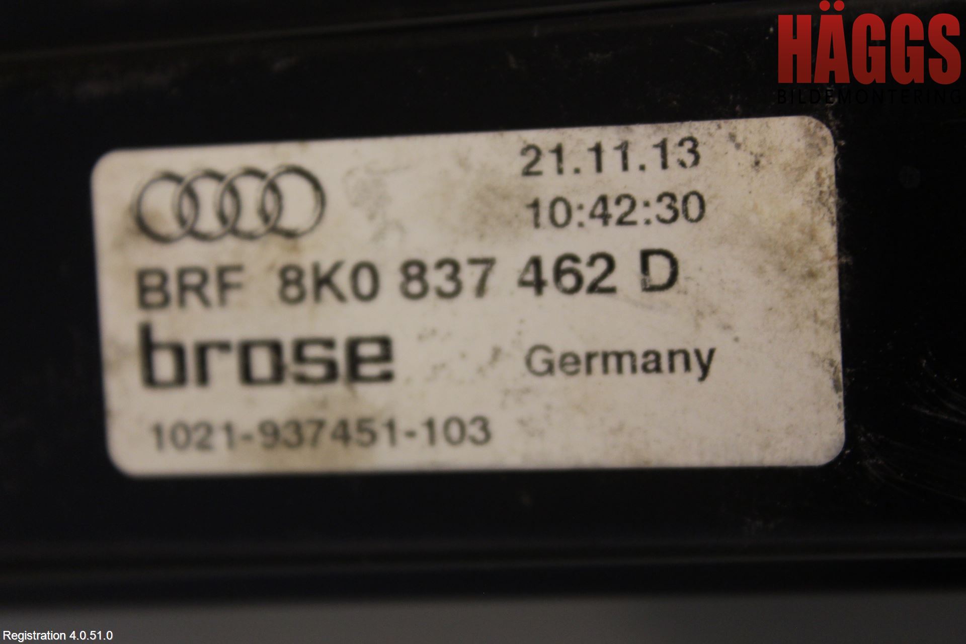 Audi A4 12-15 Fönsterhissmekanism