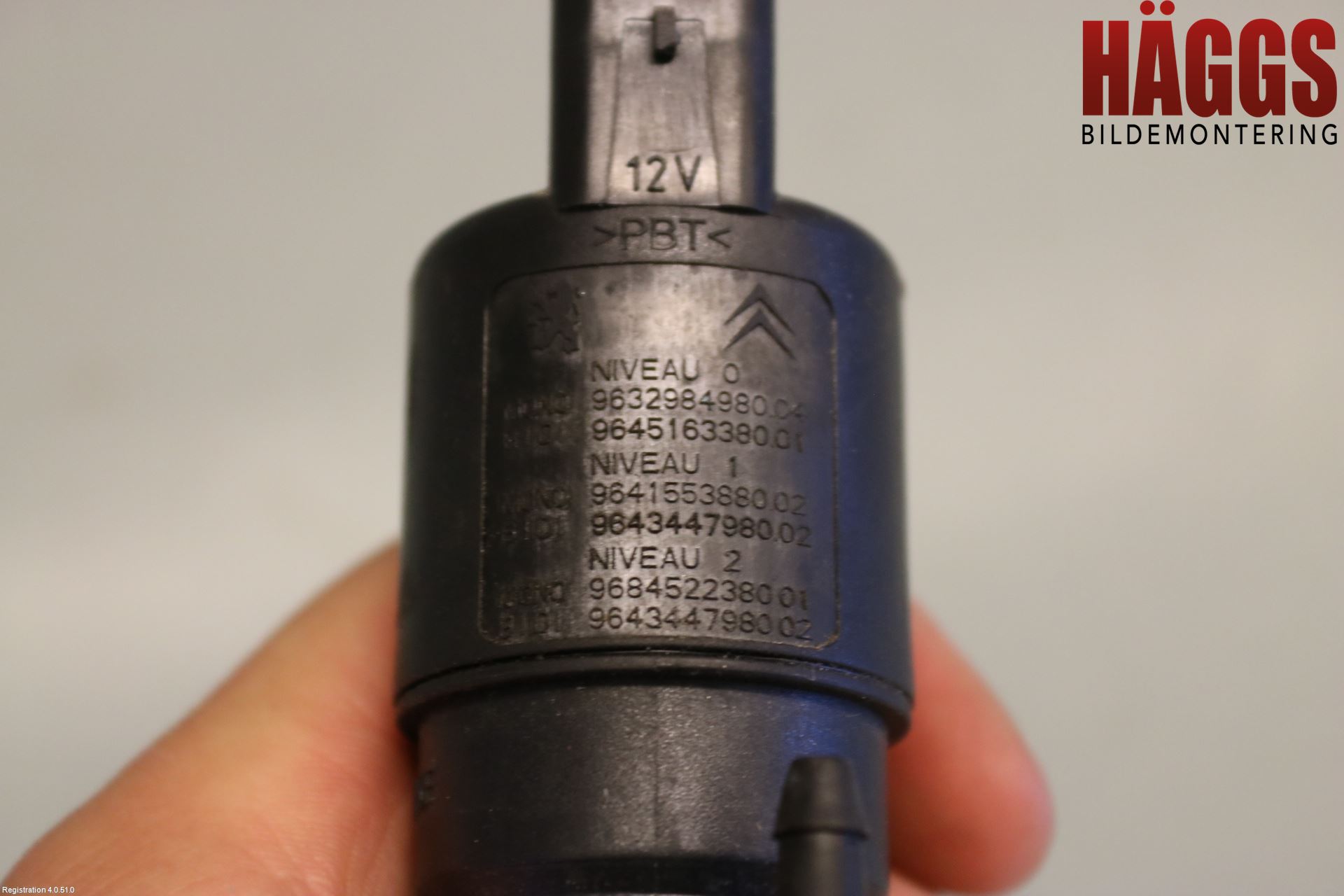 Toyota AYGO 06-14 Spolarpump Vindruta