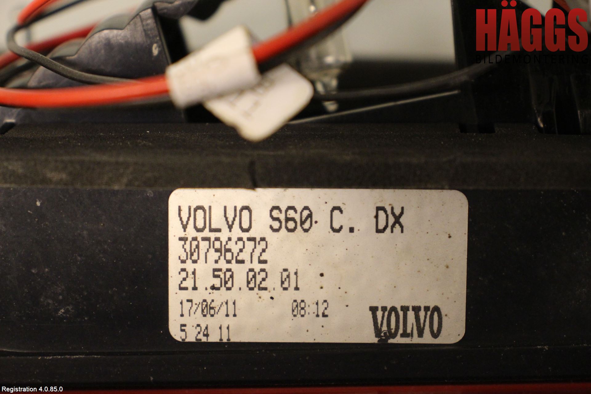 Volvo S60 11-13 Bakljus Lucka Hö