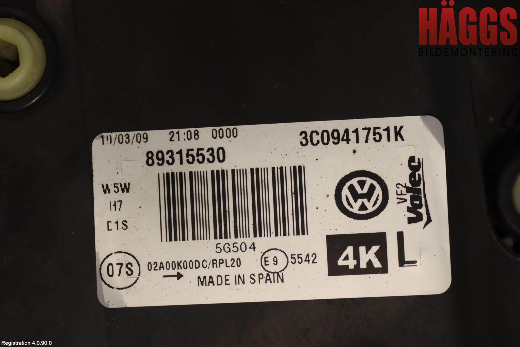 Volkswagen VW PASSAT 05-11 Strålkastare Vänster