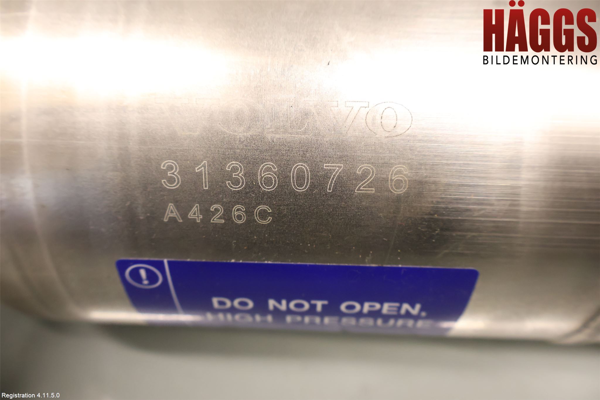 Volvo XC90/RECHARGE 16- Nivå/Luftförändring Trycktank