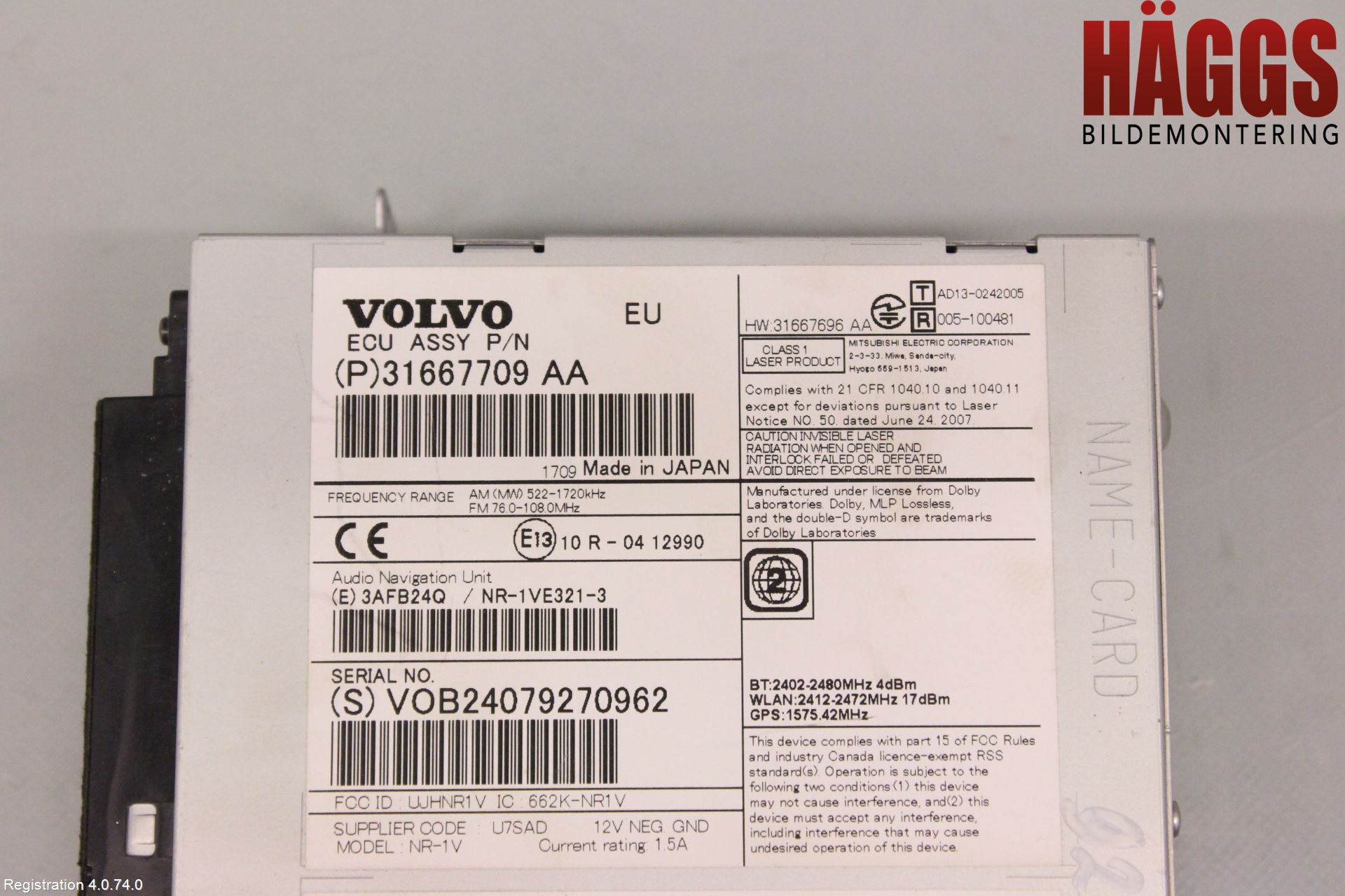Volvo V60 CROSS COUNTRY 16-18 Gps Navigator