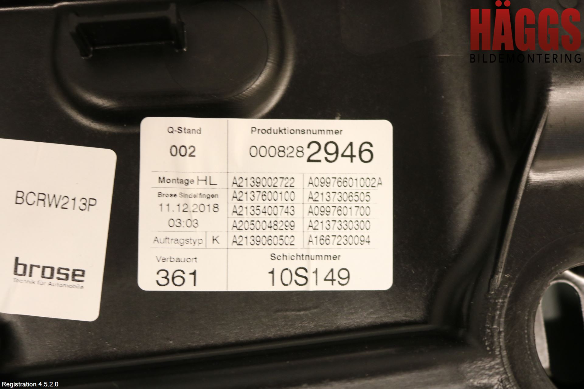 Mercedes-Benz MB E-KLASS (W213) 16-23 Fönsterhissmekanism