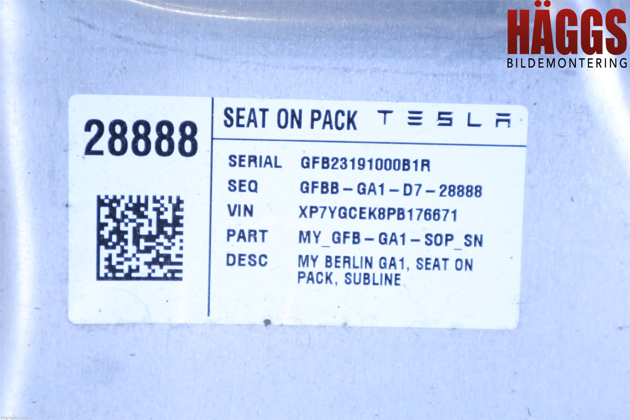 Tesla MODEL Y 21- Batteri Högspänning