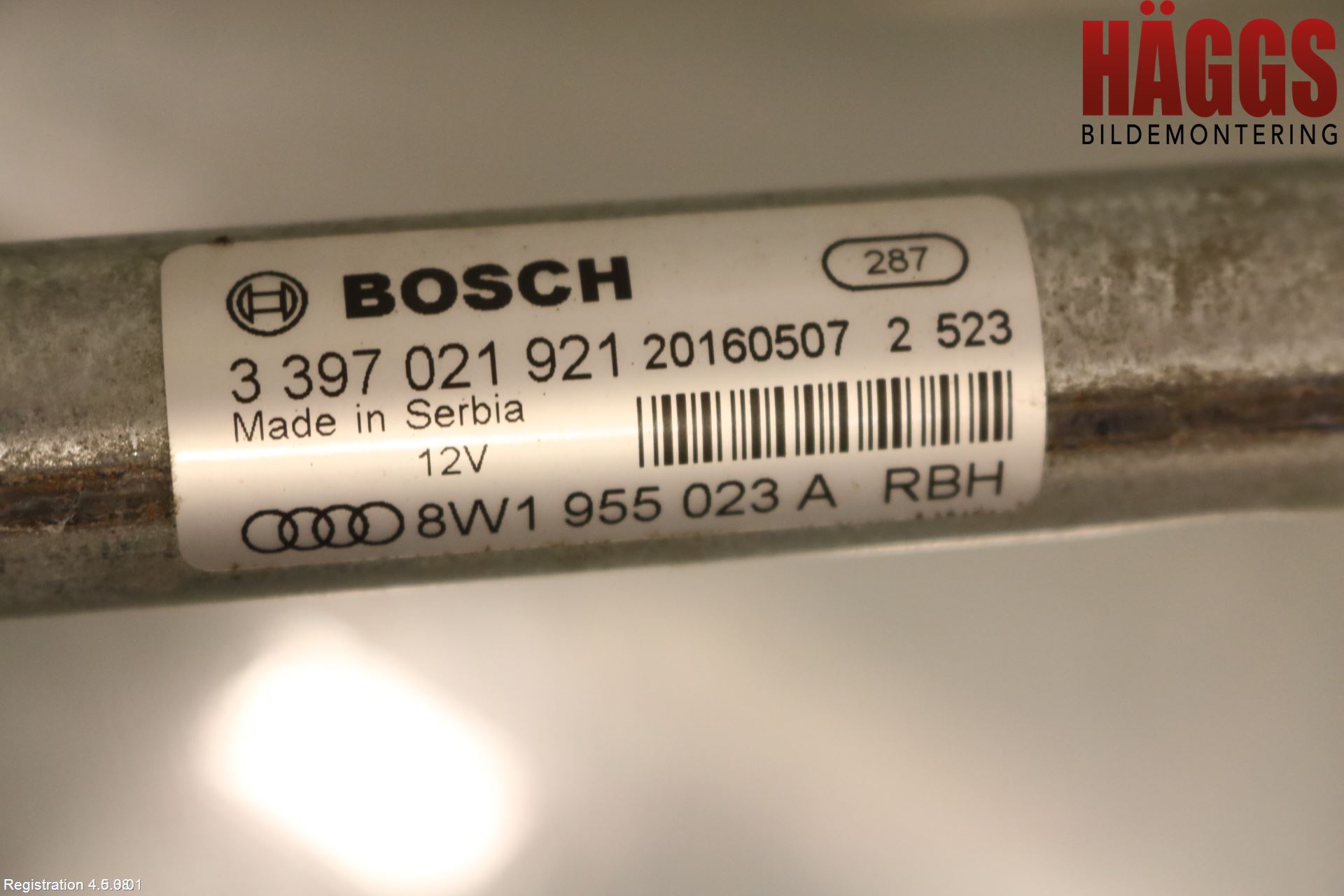 Audi A4/S4 B9 16-19 Torkarmotor Vindruta
