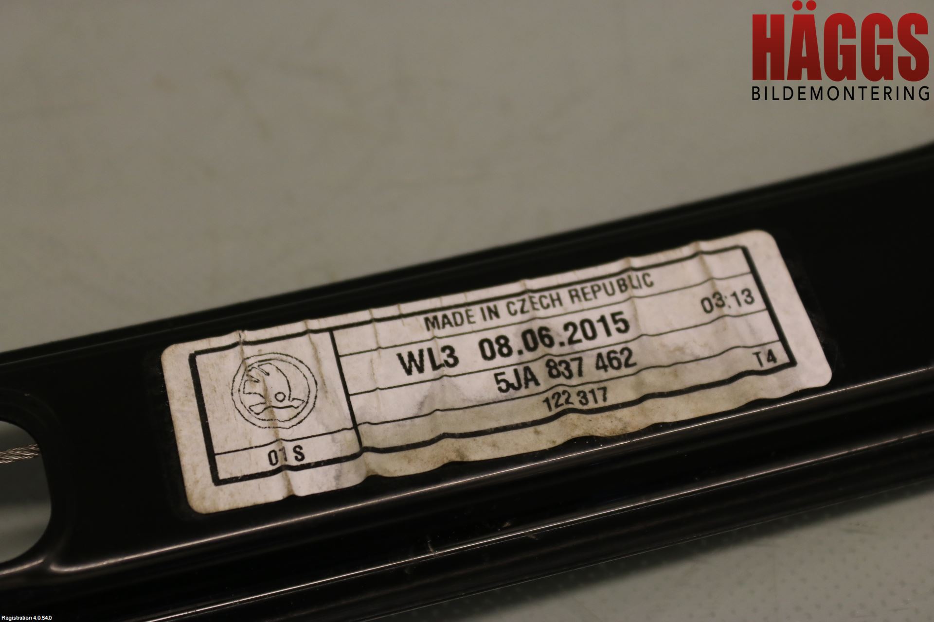 Skoda RAPID Fönsterhissmekanism