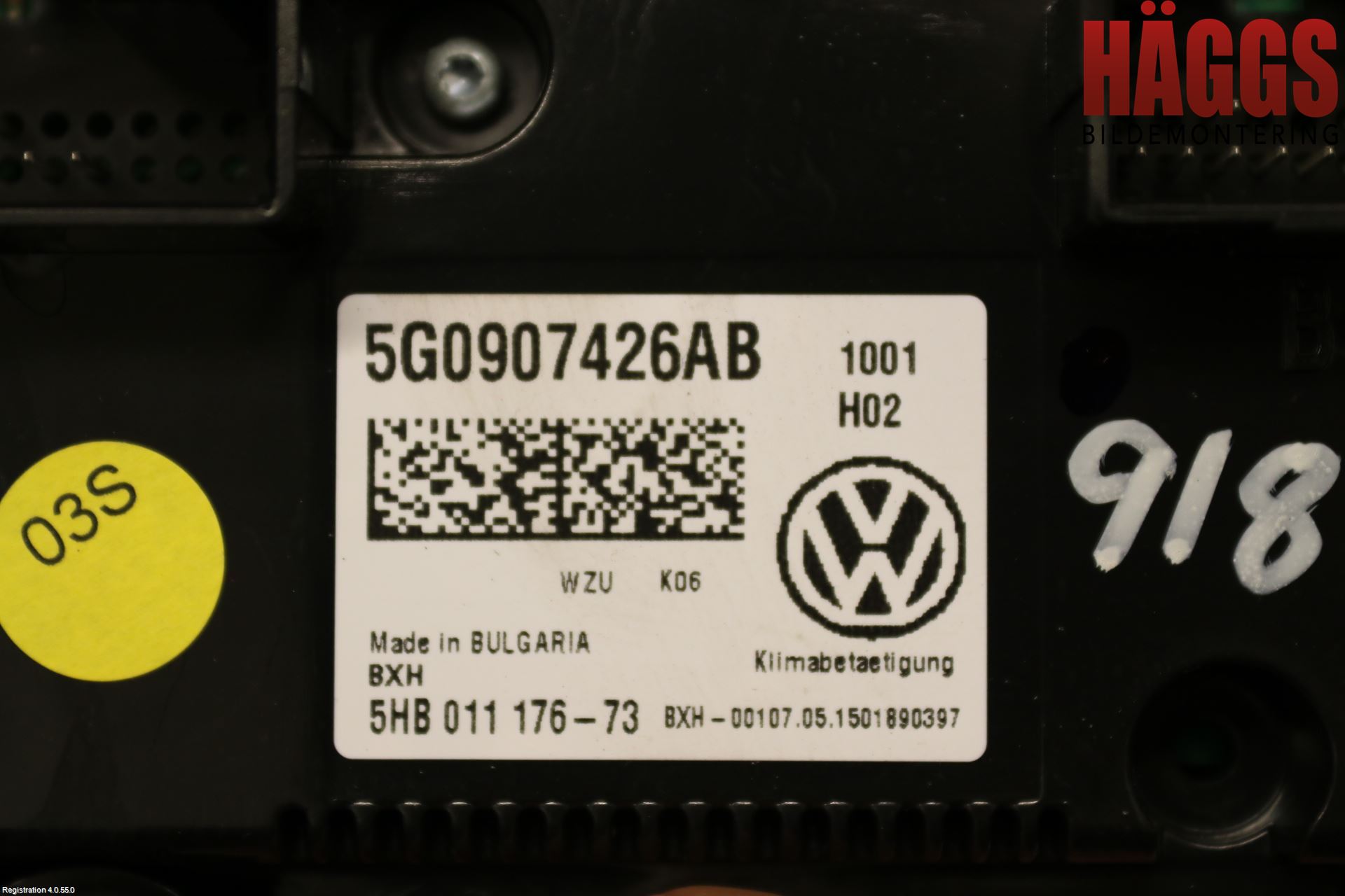 Volkswagen VW GOLF / E-GOLF VII 13-20 Ac Styrenhet Ac Manöveren