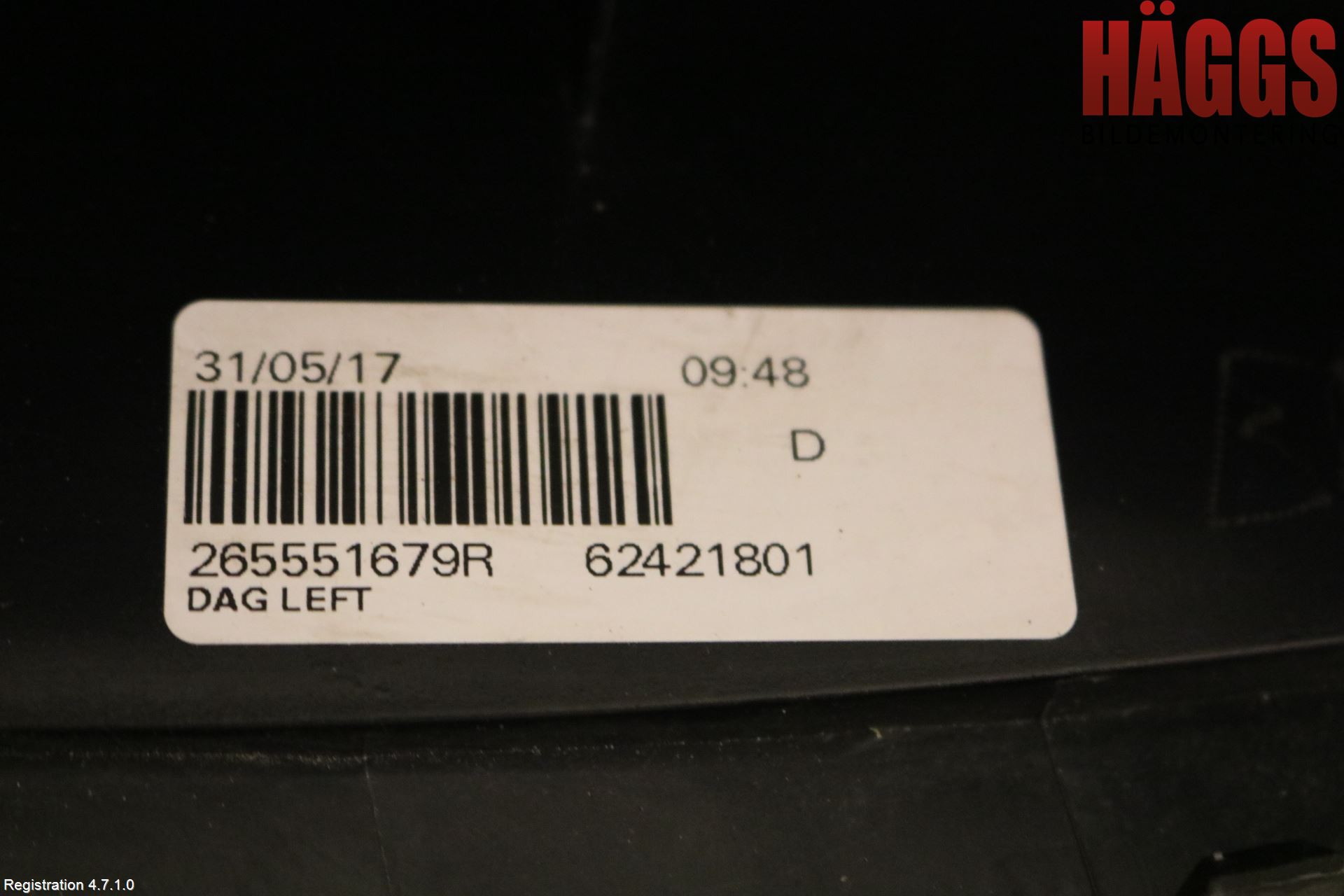 Dacia DUSTER 10-17 Bakljus Vänster