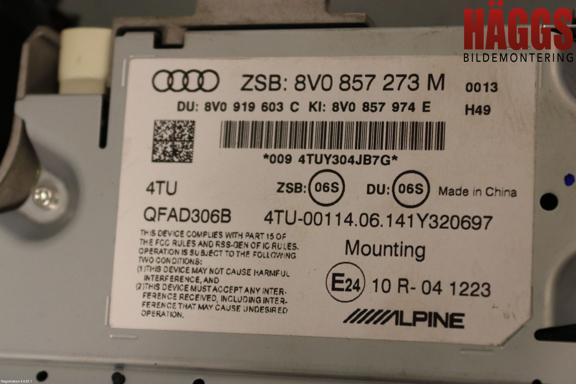 Audi A3/S3 8V 13-20 Bildskärm