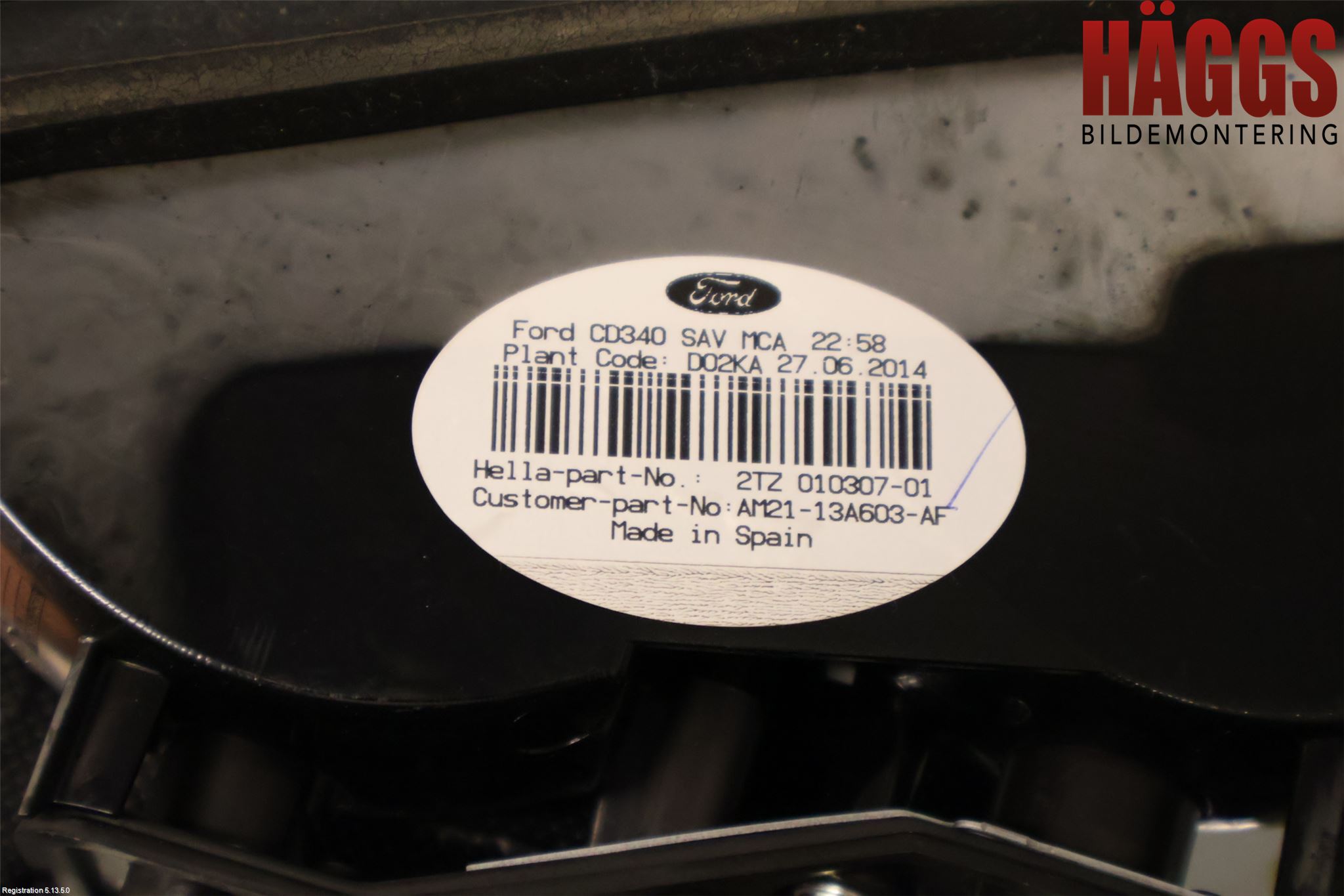 Ford S-MAX 06-15 Bakljus Lucka Vä