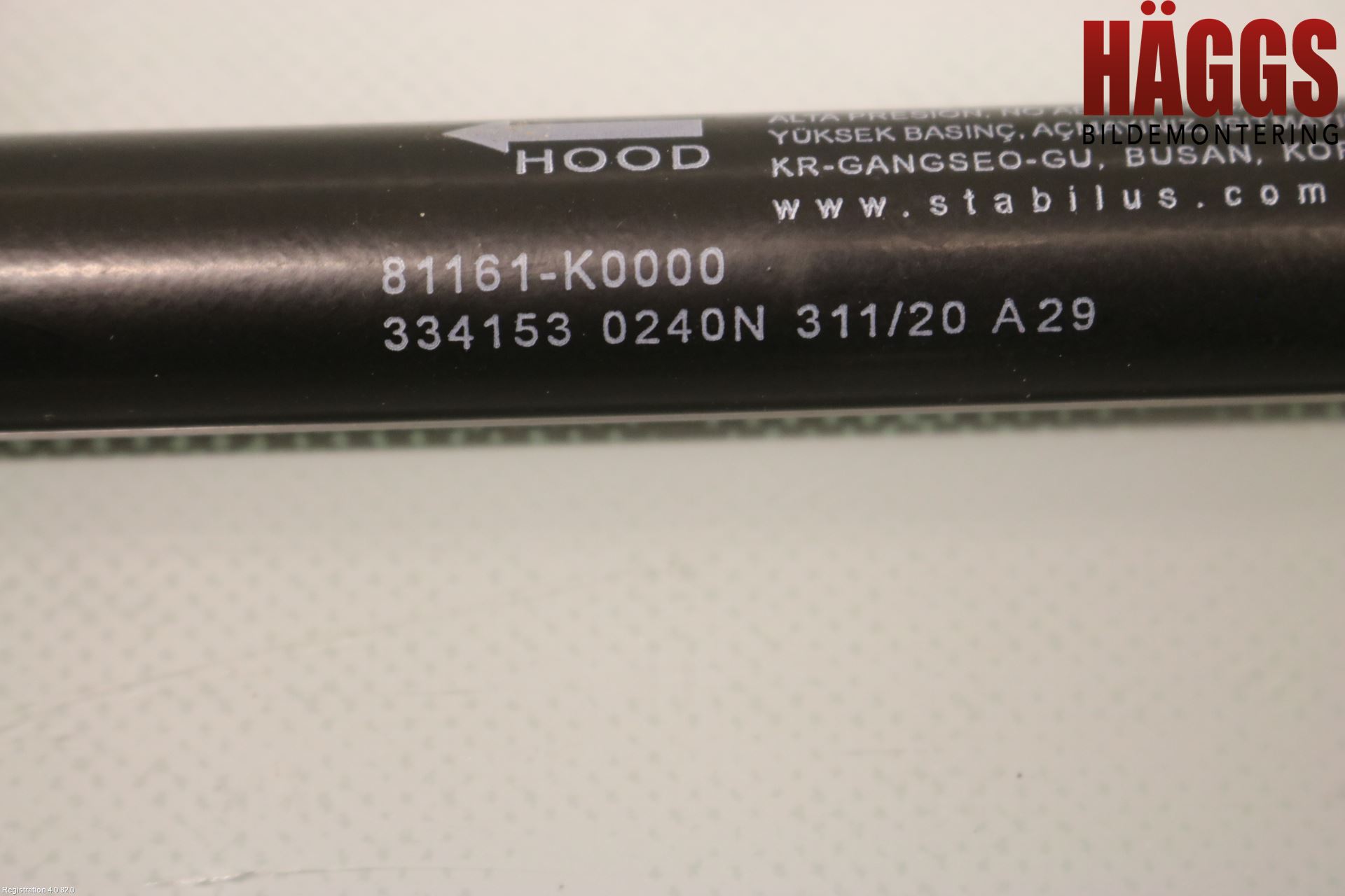 Kia SOUL 09- Gasfjäder Motorhuv