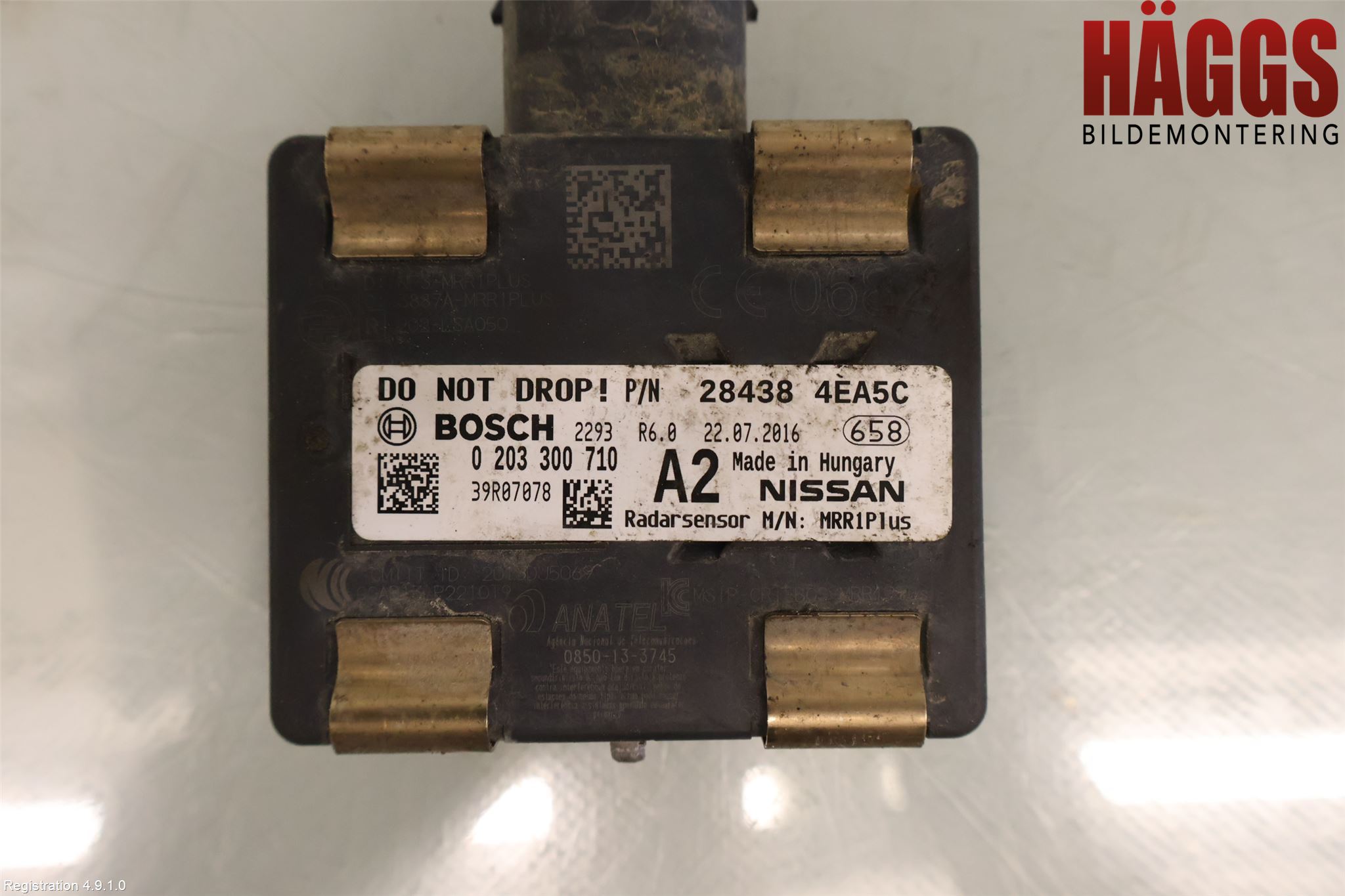 Nissan QASHQAI 14-17 Sensor Aktivt Kollisionsskydd
