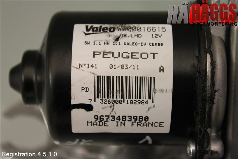 Peugeot RCZ Torkarmotor Vindruta