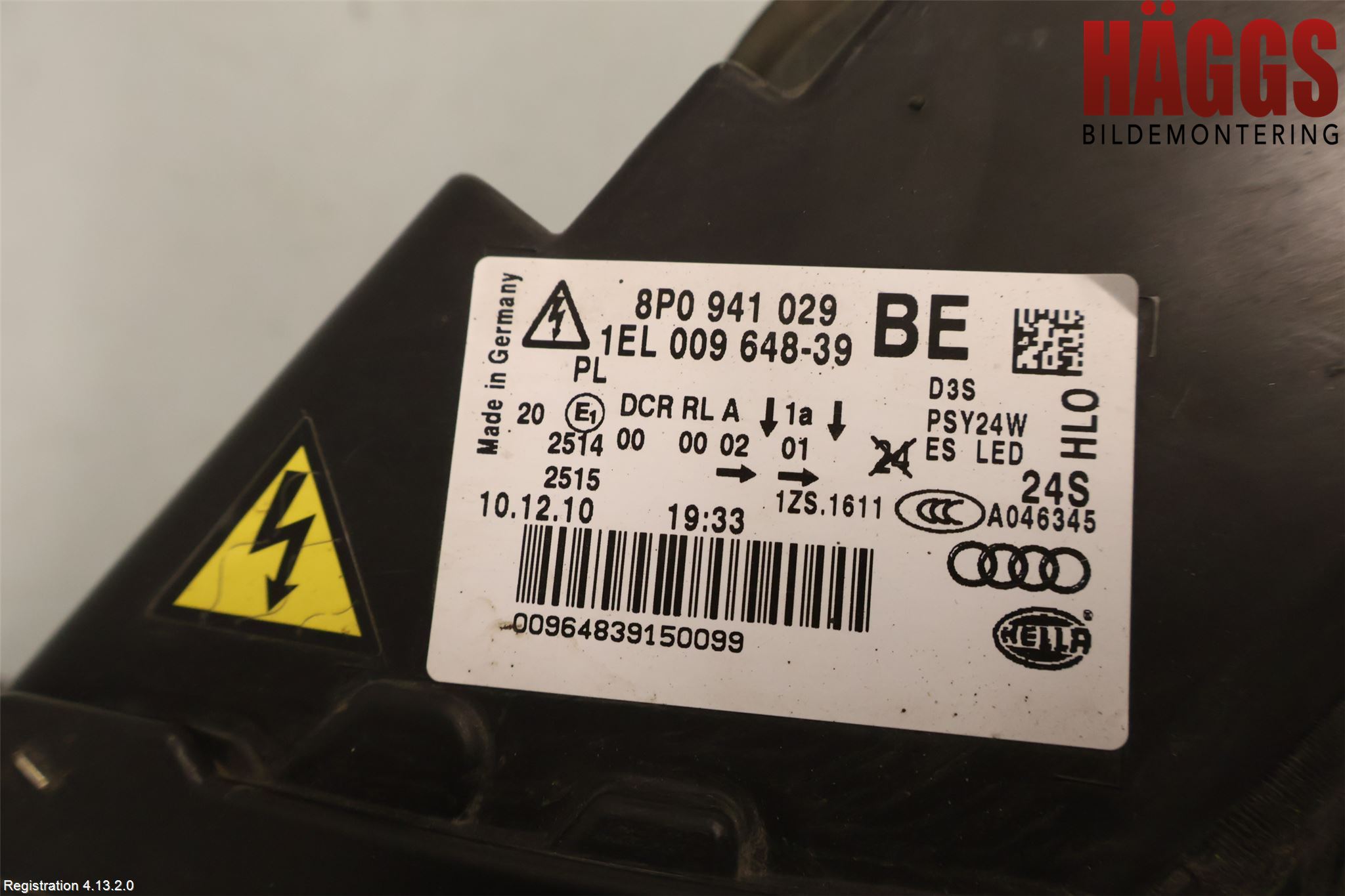 Audi A3/S3 05-13 Strålkastare Vänster