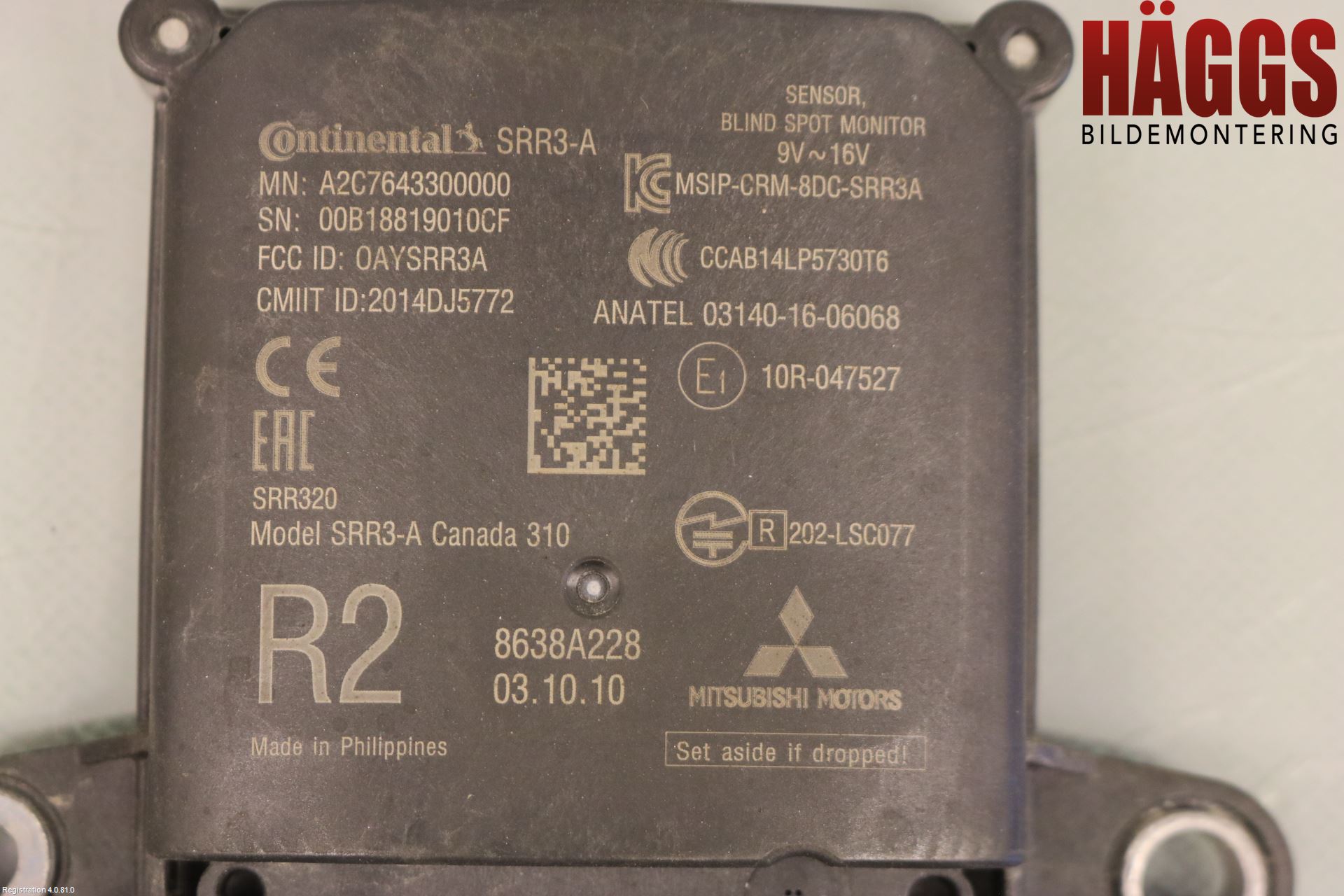 Mitsubishi OUTLANDER 13-21 Sensor Aktivt Kollisionsskydd