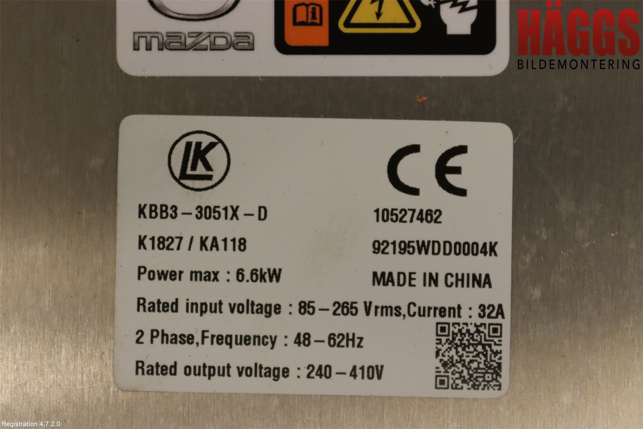 Mazda CX-60 22- Batteriladdare Högspänning