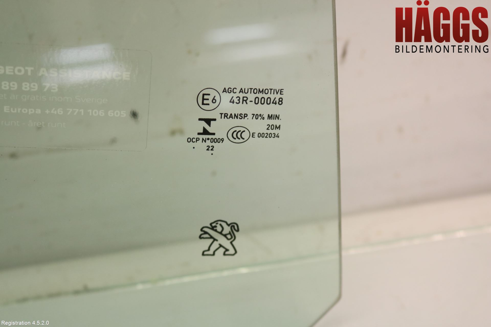 Peugeot 2008/E-2008 20- Dörruta Bak Höger