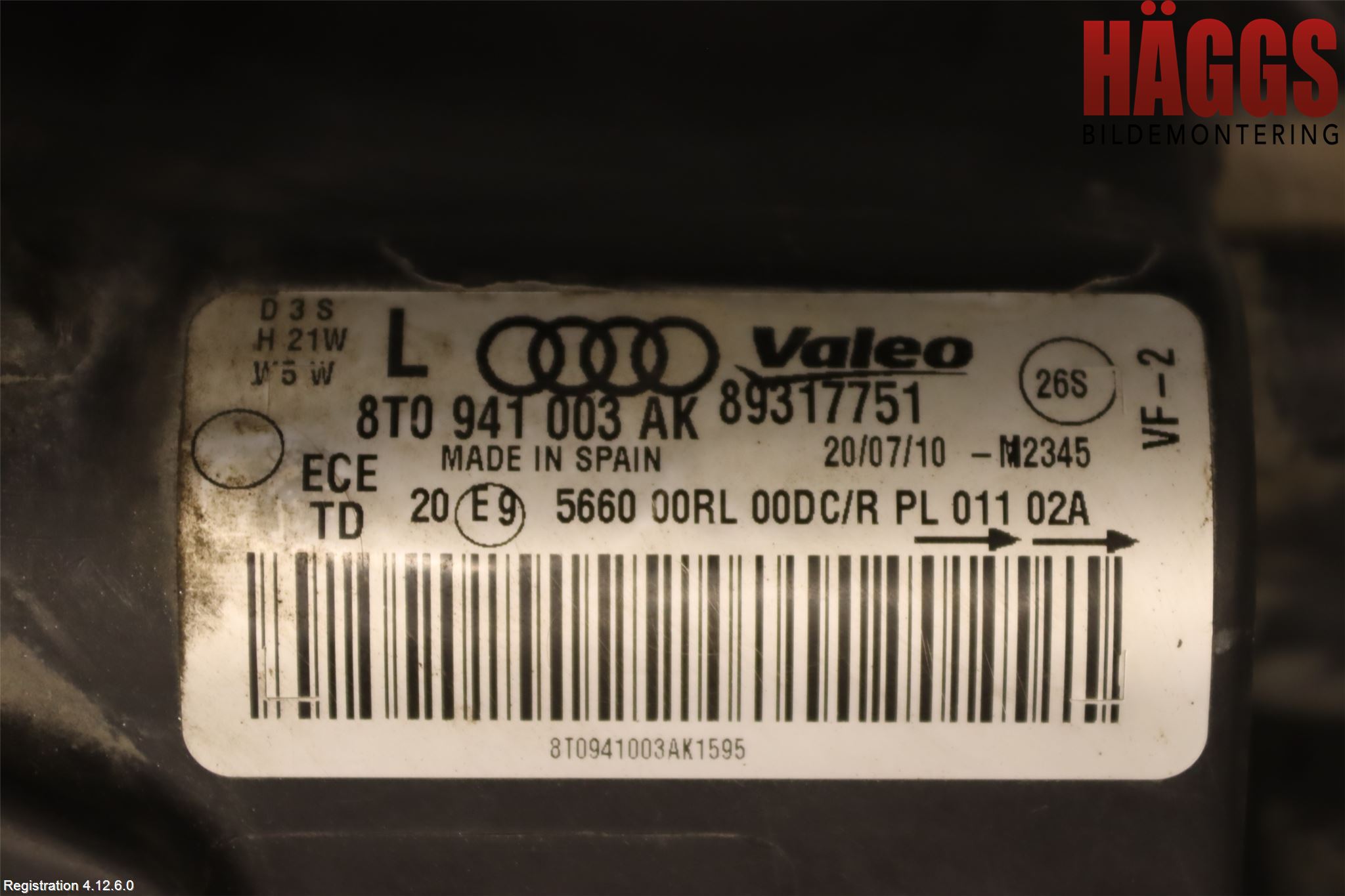 Audi A5 07-16 Strålkastare Vänster