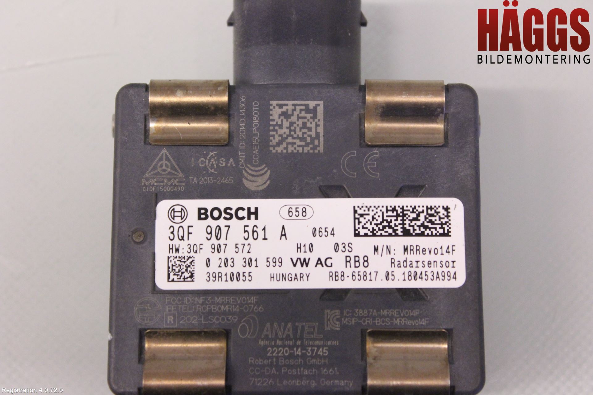 Volkswagen VW GOLF / E-GOLF VII 13-20 Sensor Aktivt Kollisionsskydd