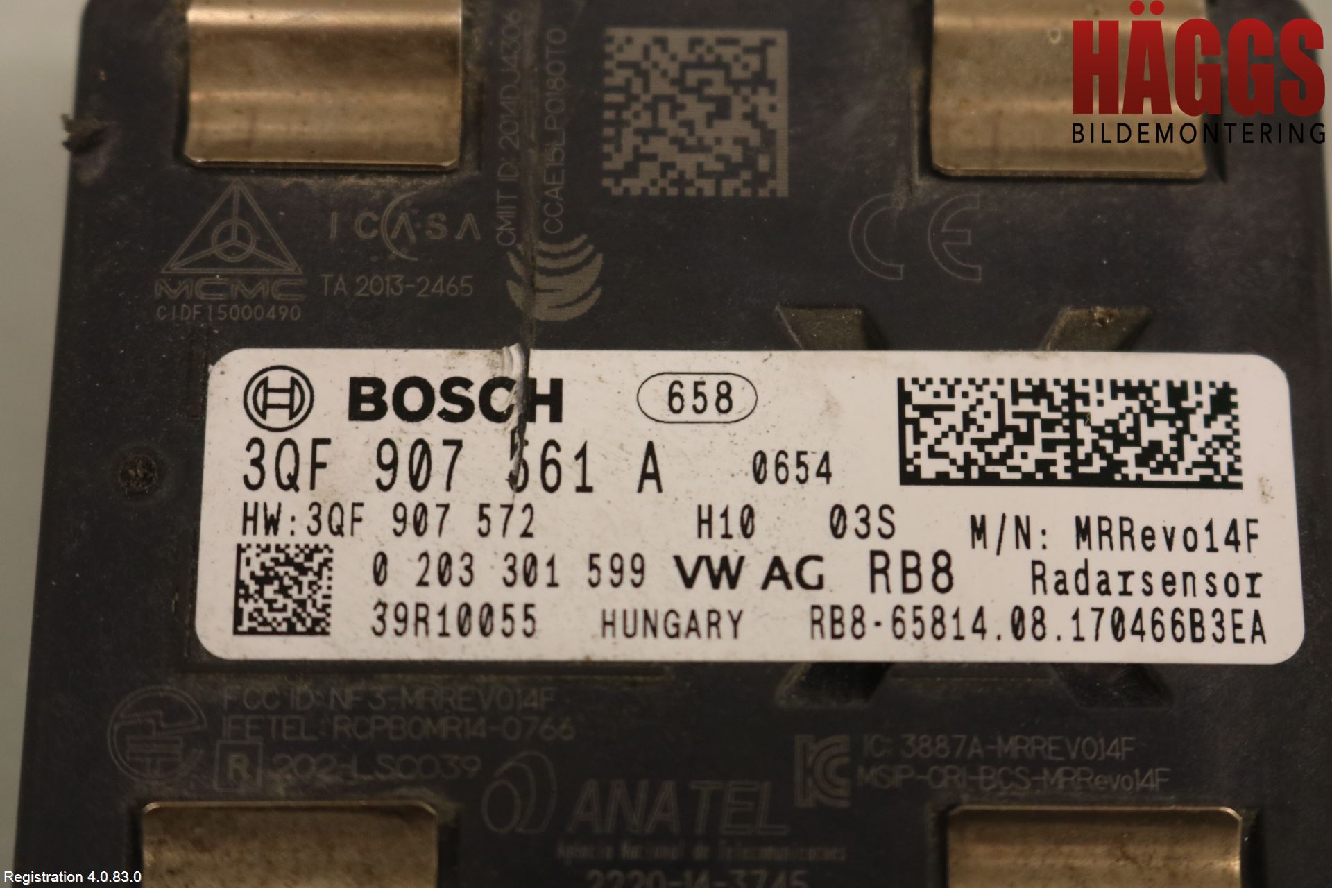 Volkswagen VW GOLF / E-GOLF VII 13-20 Sensor Adaptiv Farthållare