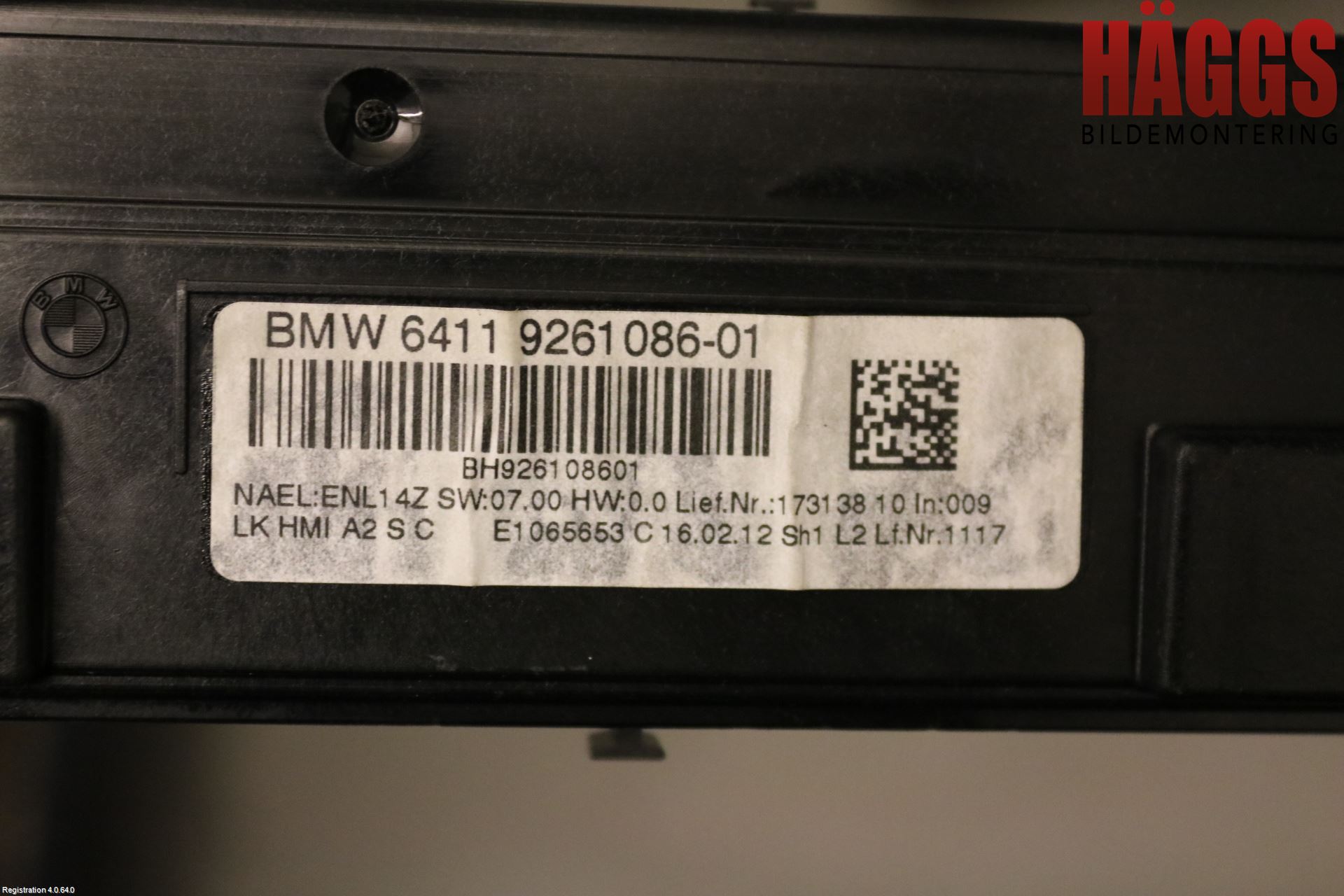 BMW 3 F30/F31/F80 12-19 Ac Styrenhet Ac Manöveren
