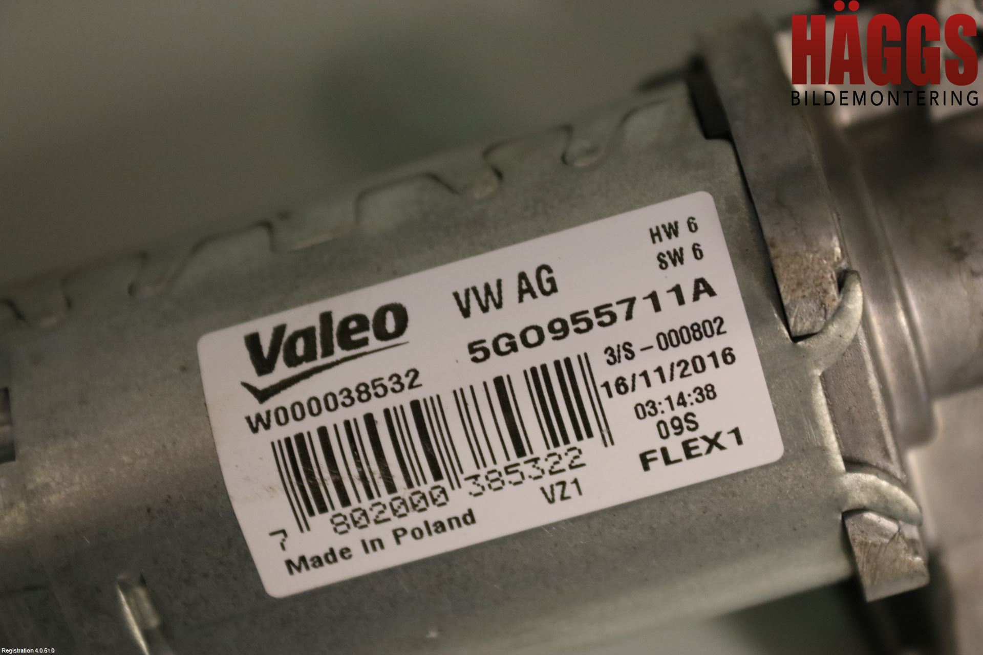 Volkswagen VW PASSAT 15-19 Torkarmotor Baklucka
