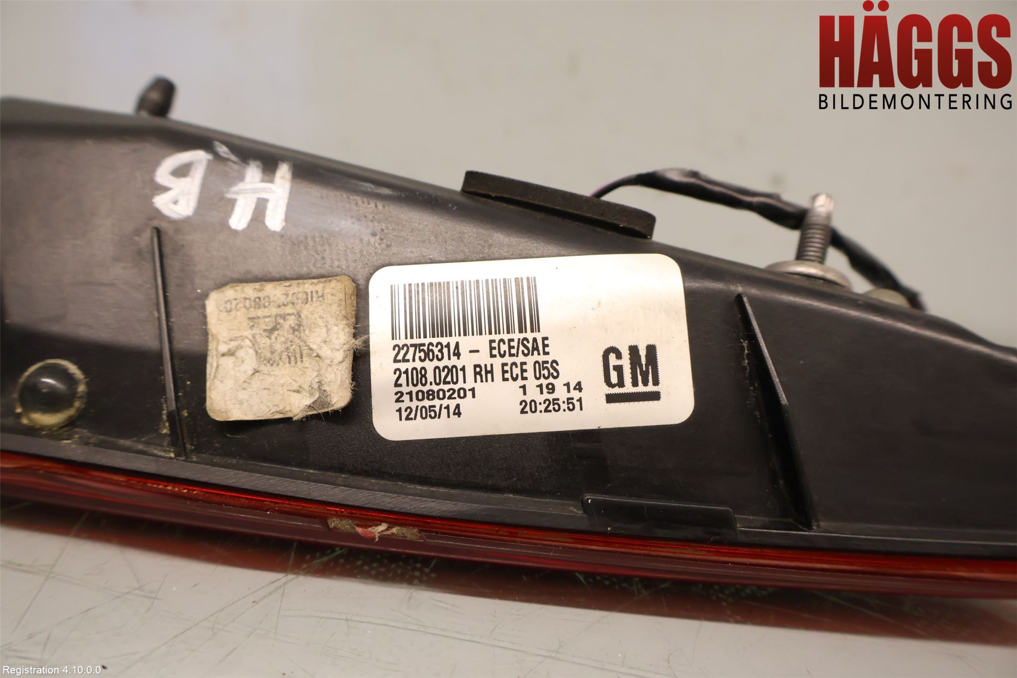 Opel INSIGNIA 09-16 Bakljus Lucka Hö