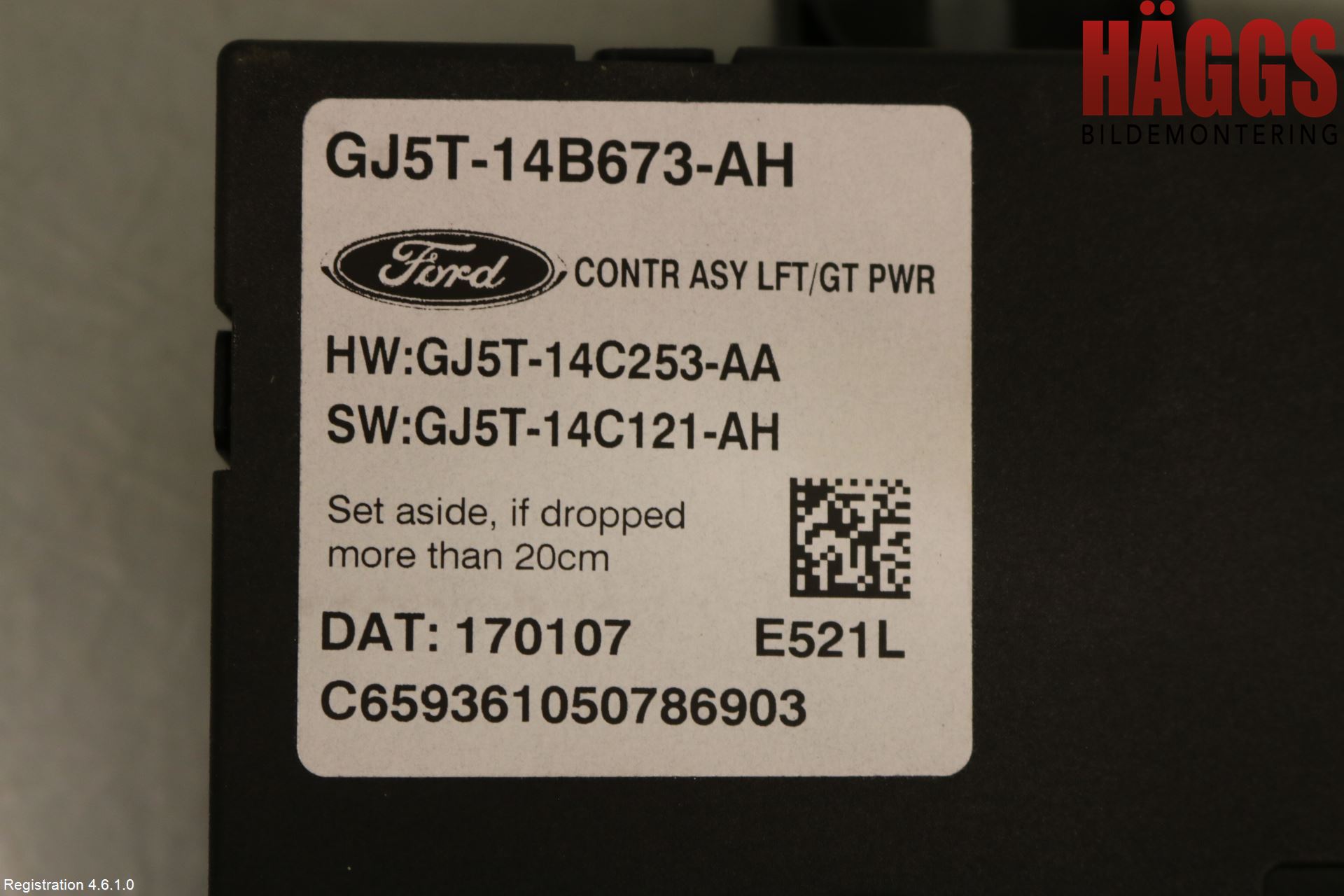 Ford KUGA 17-19 Styrenhet Baklucka