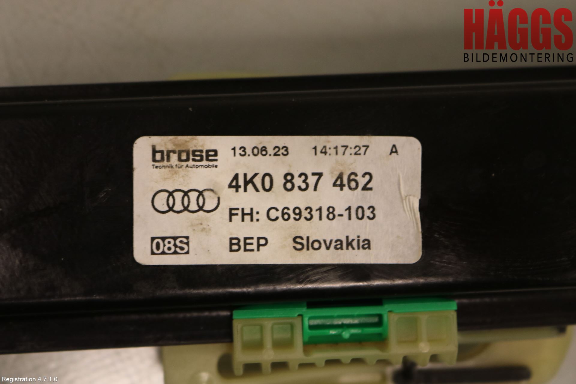 Audi A6/S6 E-TRON 24- Fönsterhissmekanism