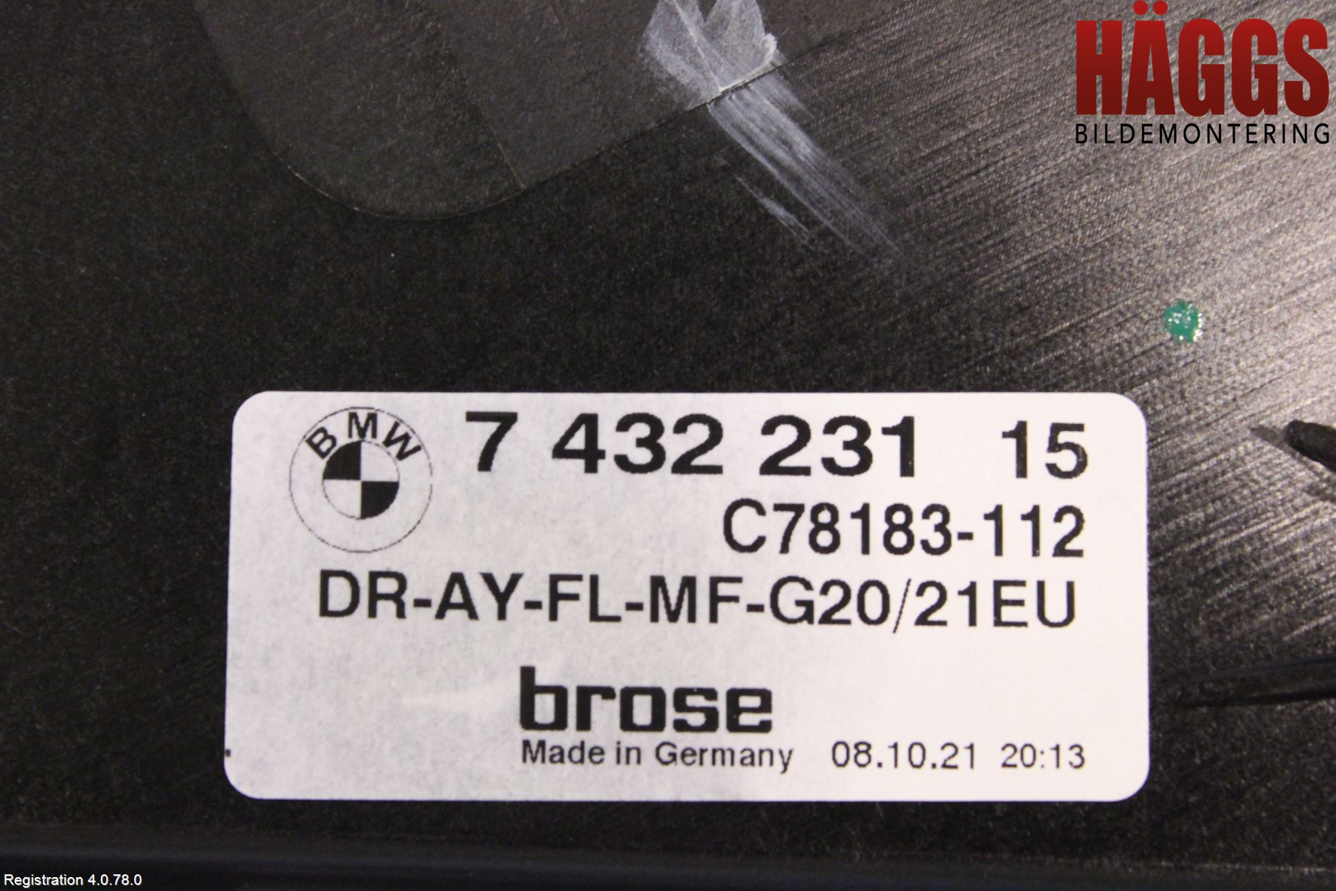 BMW 3 G20/G21/G80/G81 19- Fönsterhissmekanism