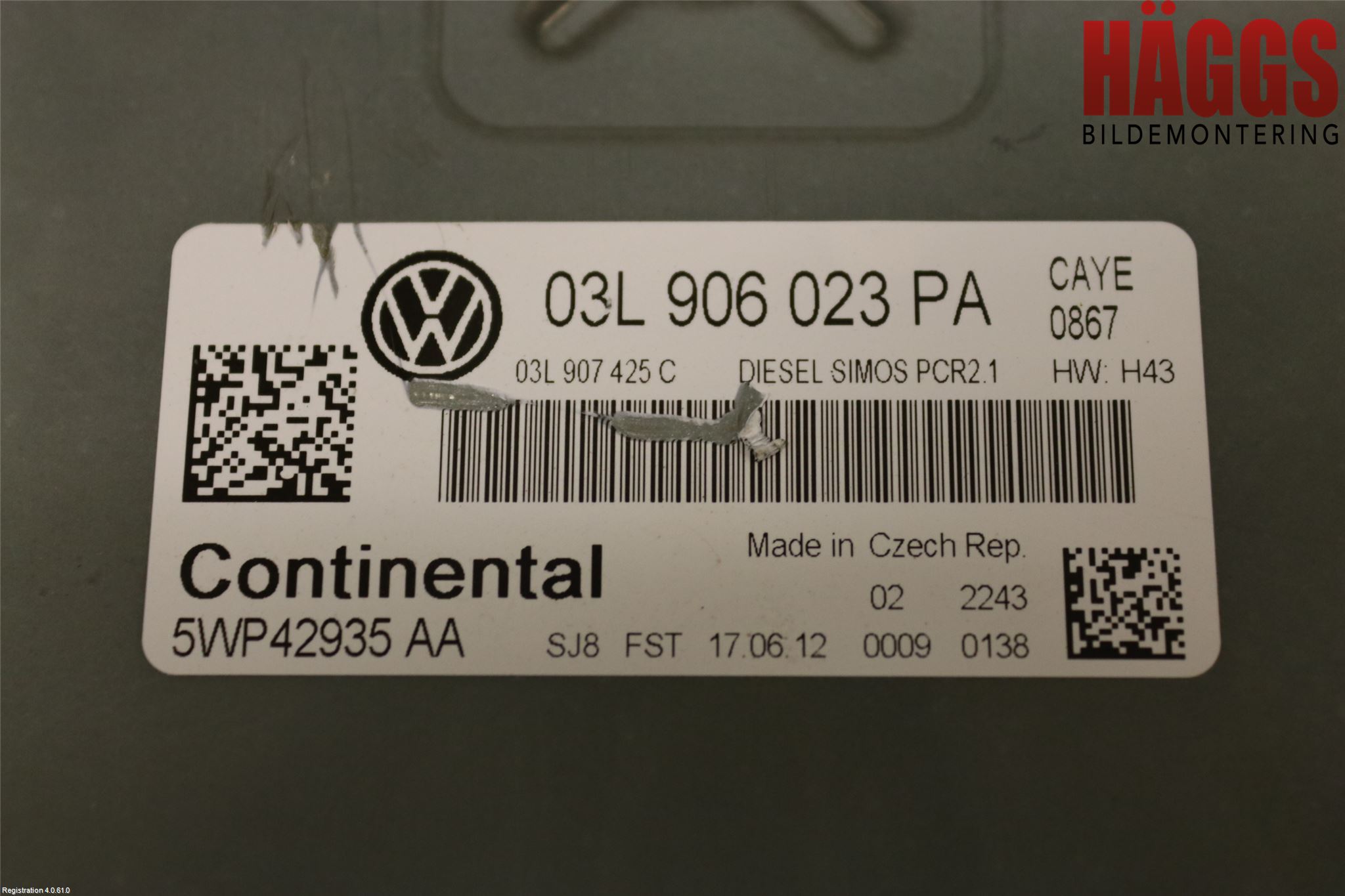 Volkswagen VW CADDY 11-15 Styrenhet Insprut Bensin