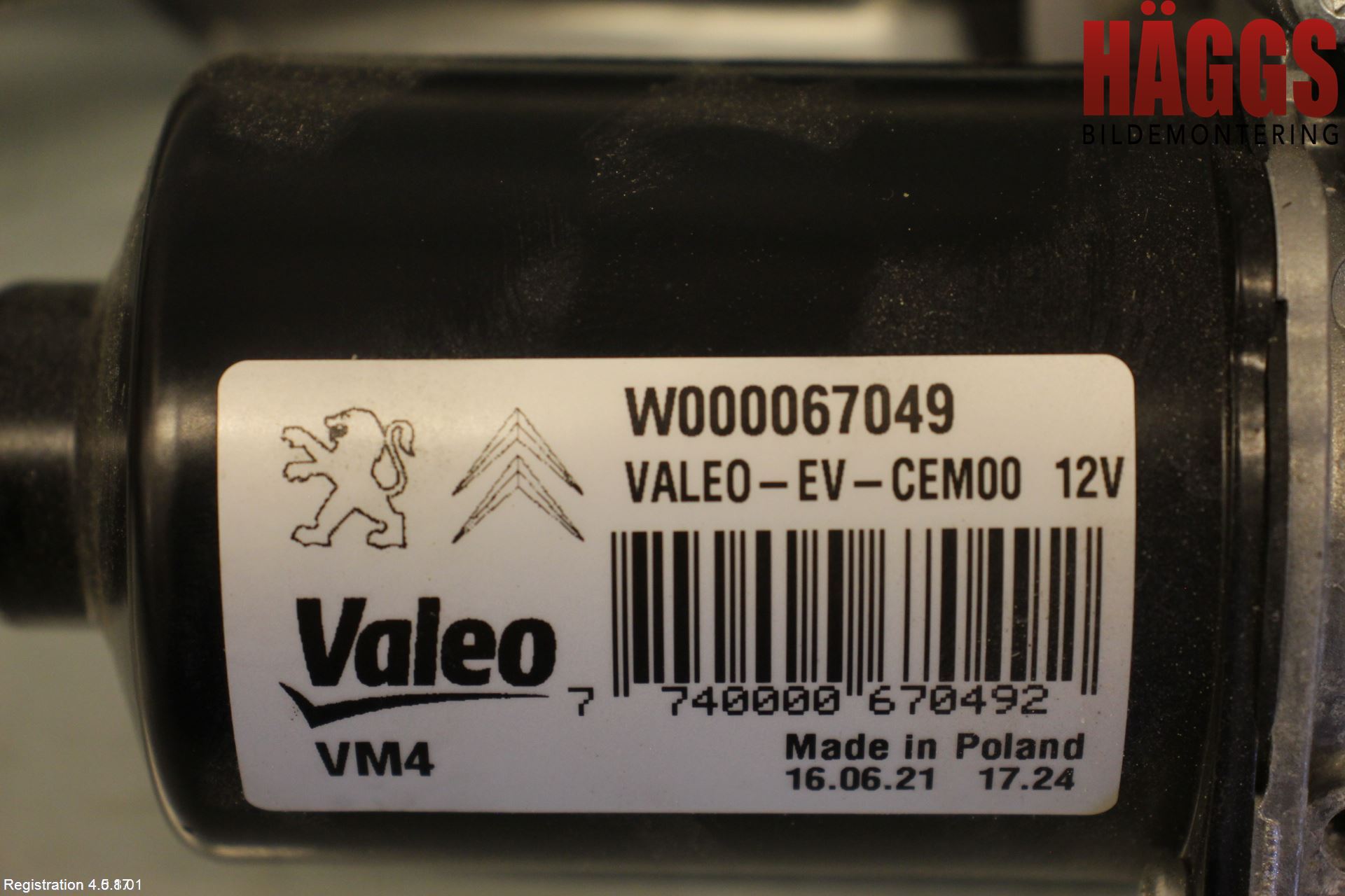 Peugeot EXPERT/E-EXPERT 17- Torkarmotor Vindruta