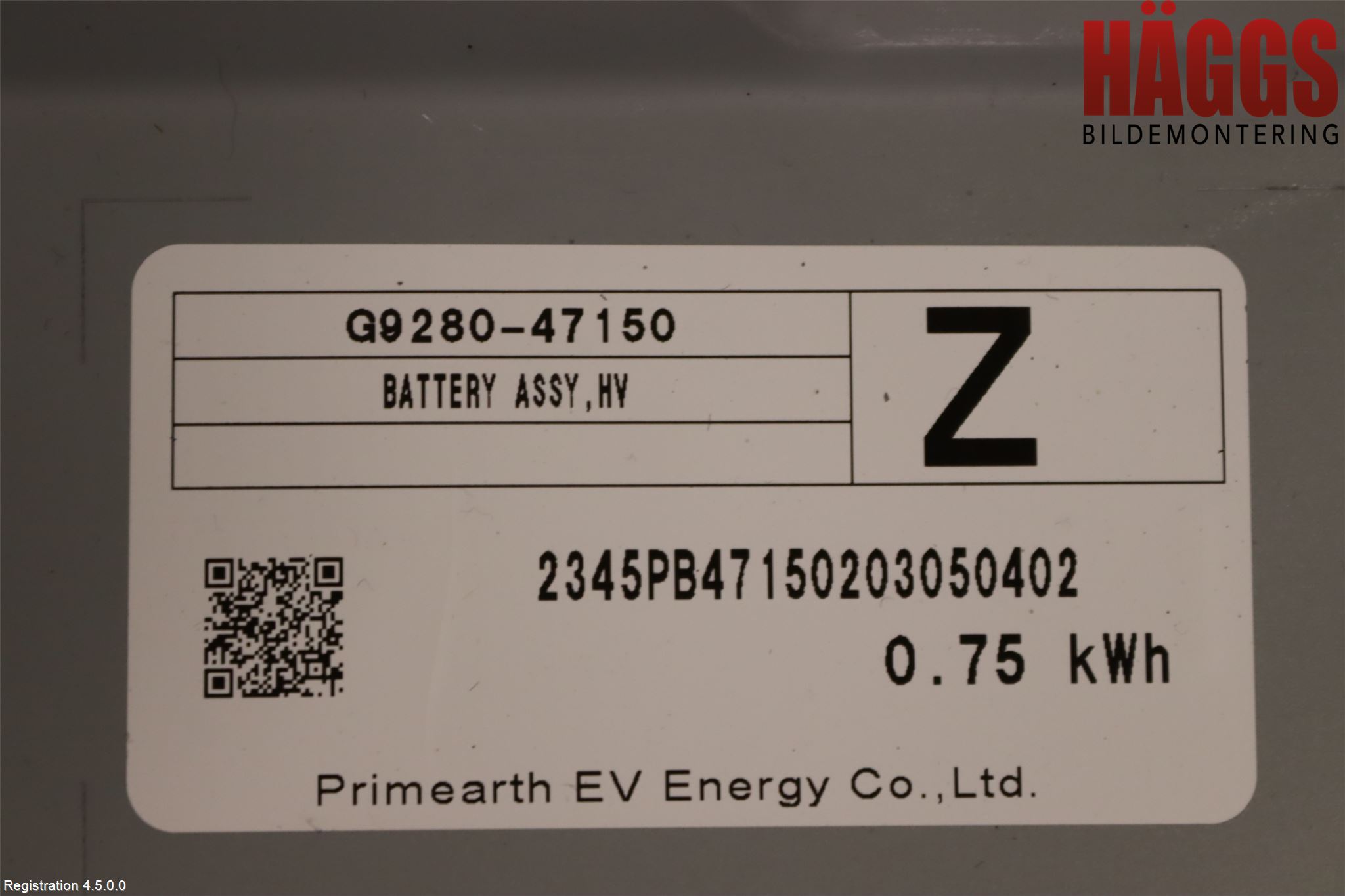 Toyota COROLLA 19- Batteri Högspänning