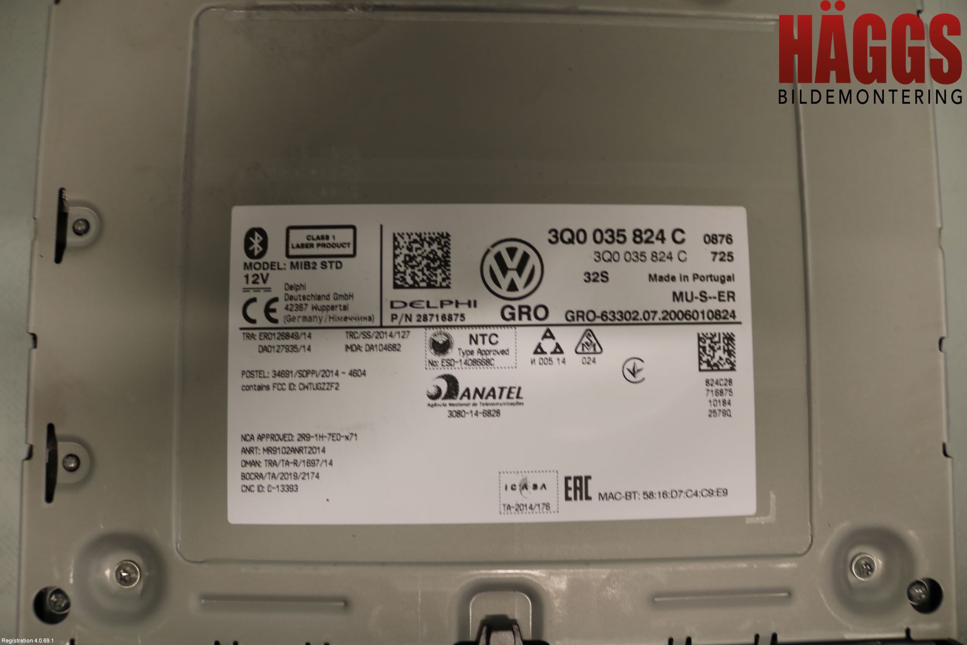 Volkswagen VW TIGUAN 16-24 Cd Radio - Multimediapanel