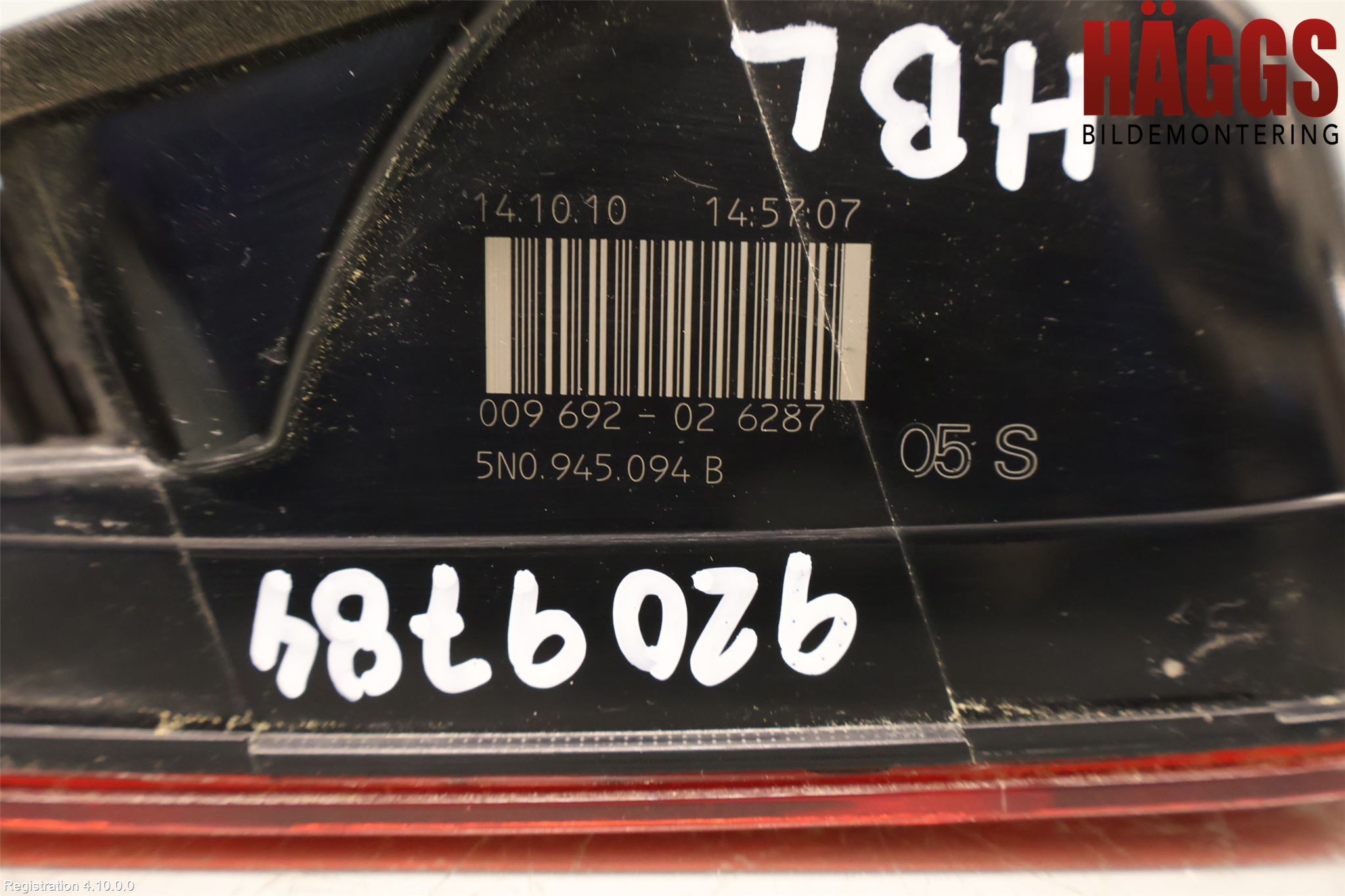 Volkswagen VW TIGUAN 07-16 Bakljus Lucka Hö